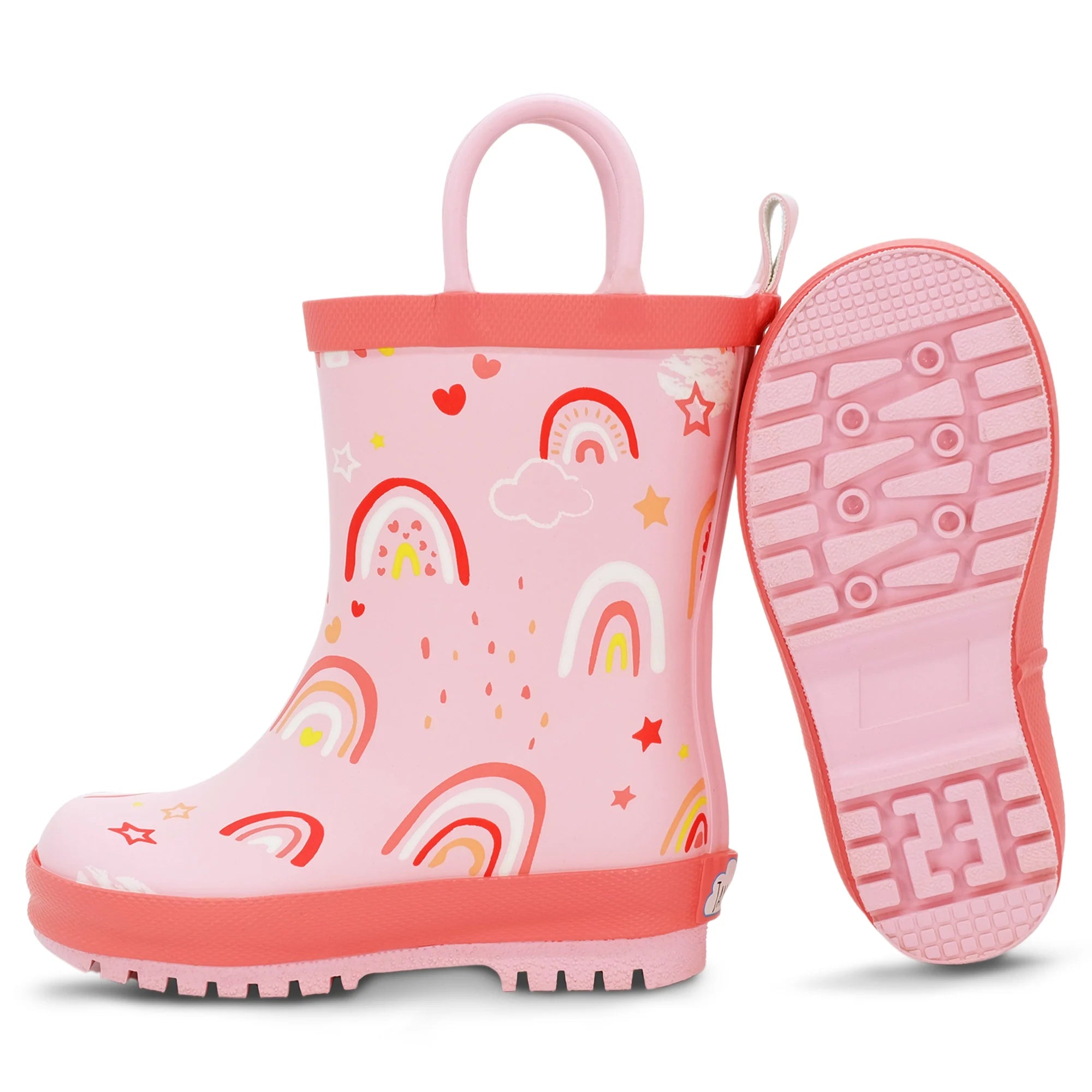 Jan & Jul Pink Rainbow Toddler Rain Boots - Waterproof Kids Rain Shoes for Girls & Boys - Perfect for Puddle Jumping, Outdoor Play & Spring Weather