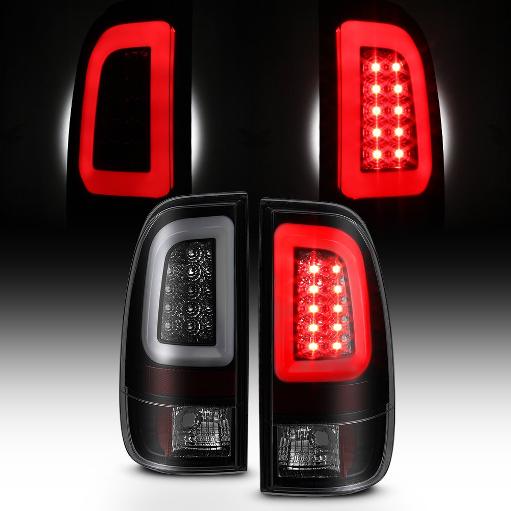 AKKON Smoked Black LED Tail Lights for 2008-2016 Ford F250 F350 F450 F550 Super Duty - Pair of Brake Lamps for Enhanced Visibility & Style (Perfect for Off-Roading, Night Driving & Truck Customization)