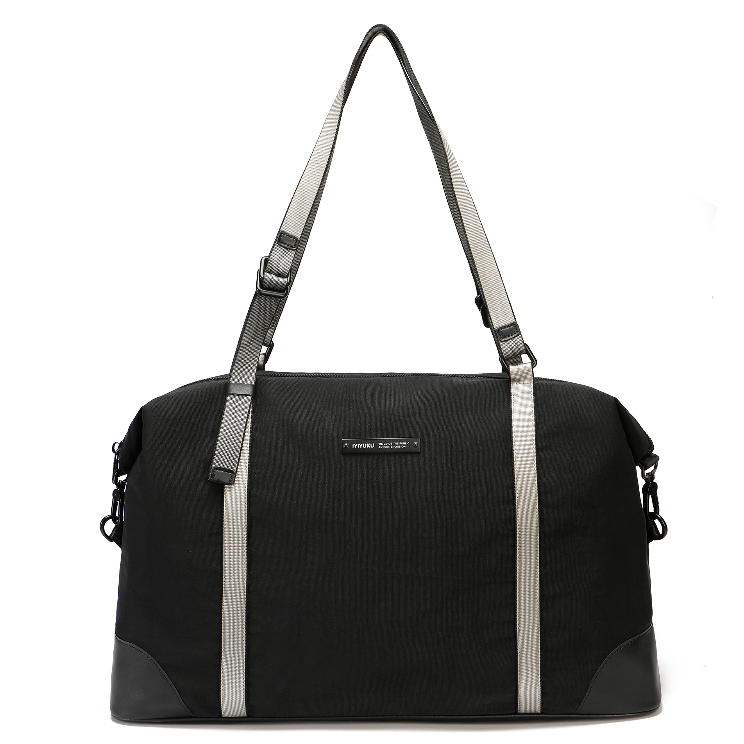 Waterproof Nylon Tote Bag with Zipper - Lightweight Large Shoulder Bag for Women, Durable Gym Bag with Multiple Pockets - Perfect for Work, Travel, Shopping & Beach Outings