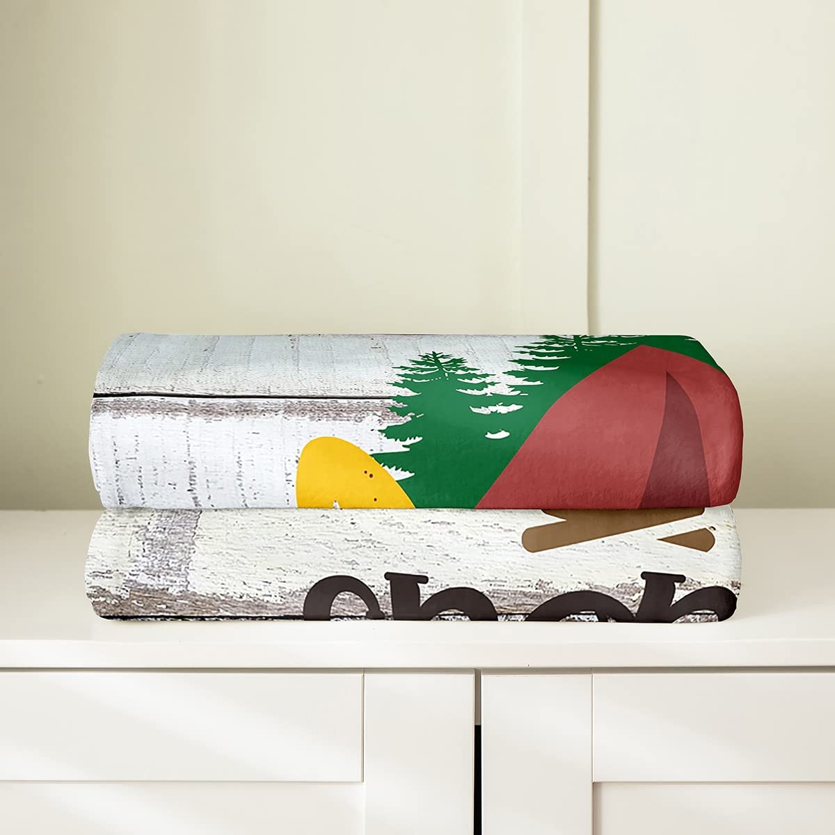 Soft Cozy Camper Fleece Throw Blanket 50x60 inches - Cute Gnome & Cartoon Gnomies Design for Kids, Girls | Perfect for Camping, Bed, Sofa & Couch | Farmhouse Rustic Decor Plush Blanket | Ultra Soft Fuzzy Flannel Throw for Winter & Home Decor