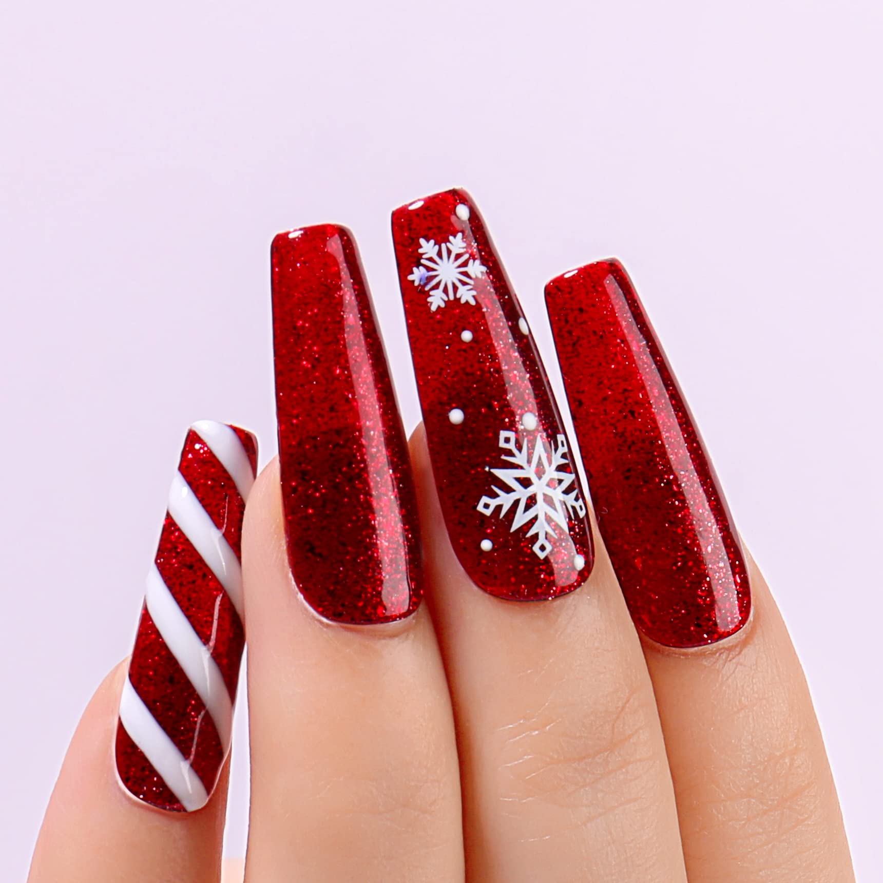 AIMEILI Soak Off UV LED Red Glitter Gel Nail Polish - Heart Break Red (095) 10ml | Long Lasting Glitter Nail Polish for Manicures, Pedicures & Nail Art | Perfect for Parties, Weddings & Special Occasions