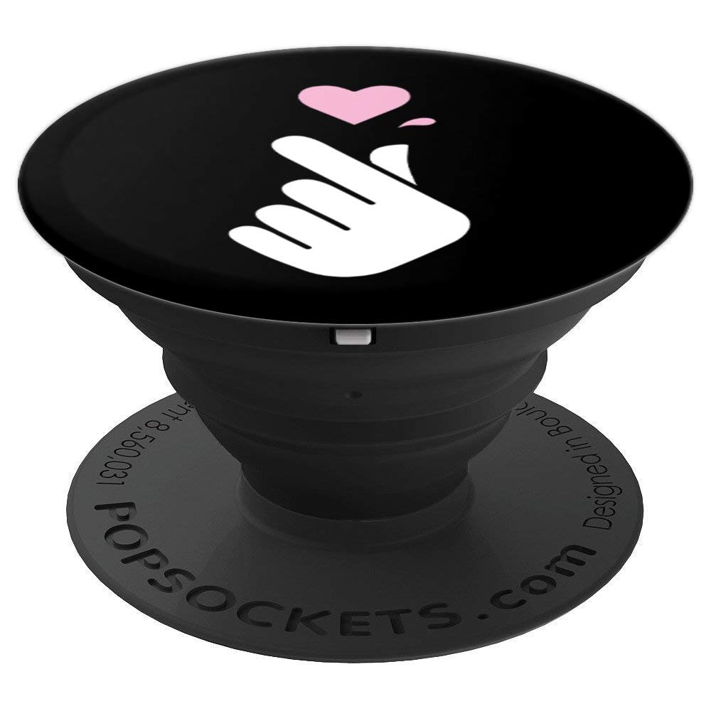 K-Pop Hand Heart Symbol PopSockets PopGrip - Swappable Phone Grip for Samsung, iPhone & Tablets - Perfect for K-Pop Fans, Korean Music Lovers & BTS Merch Collectors