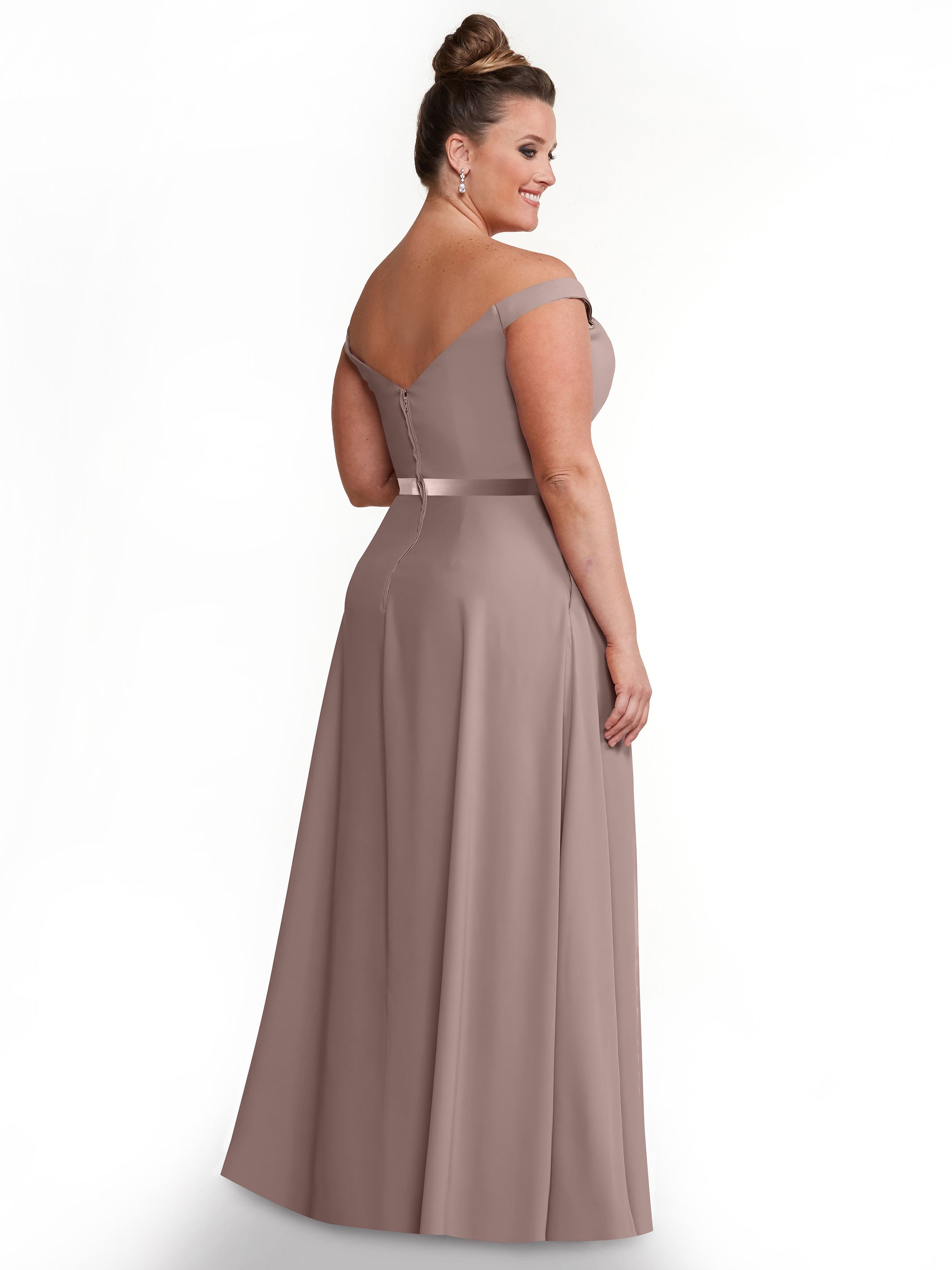 Off Shoulder A-Line Chiffon Bridesmaid Dress with Sash - Elegant & Flowy for Weddings, Parties & Special Occasions