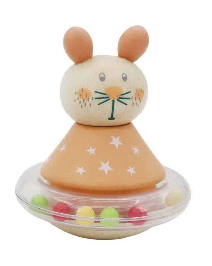 Wooden Roly Poly Bunny Toy - Cute Tumbling Rabbit for Kids & Nursery Decor | Perfect for Playtime, Baby Showers & Easter Gifts