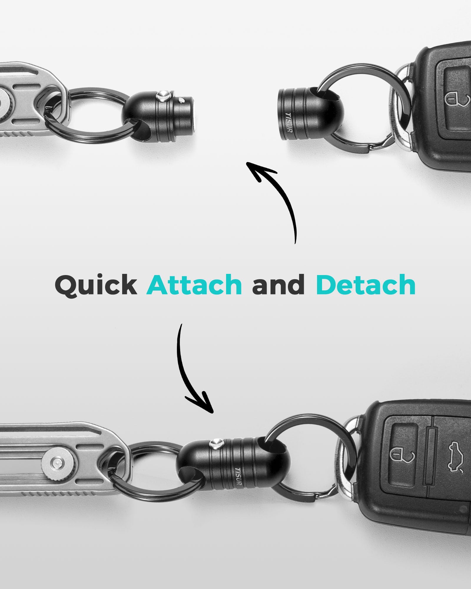 Magnetic Quick Release Keychain Holder - Detachable Key Ring Connector for Car Keys, House Keys & Office Keys | Secure & Convenient Key Organizer for Men & Women | Perfect for Everyday Carry, Travel & Key Management