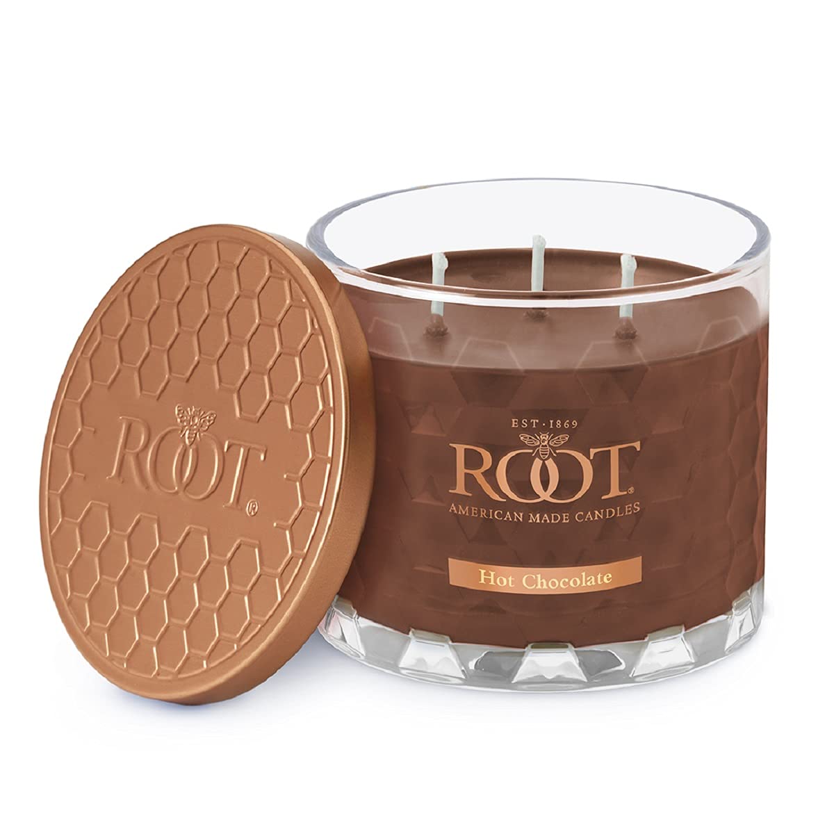 Premium Root Candles - Highly Fragranced Gourmand Beeswax Blend Scented Candle, 12oz Hot Chocolate Aroma - Long Lasting Soy Wax Candle for Home, Spa & Romantic Ambiance