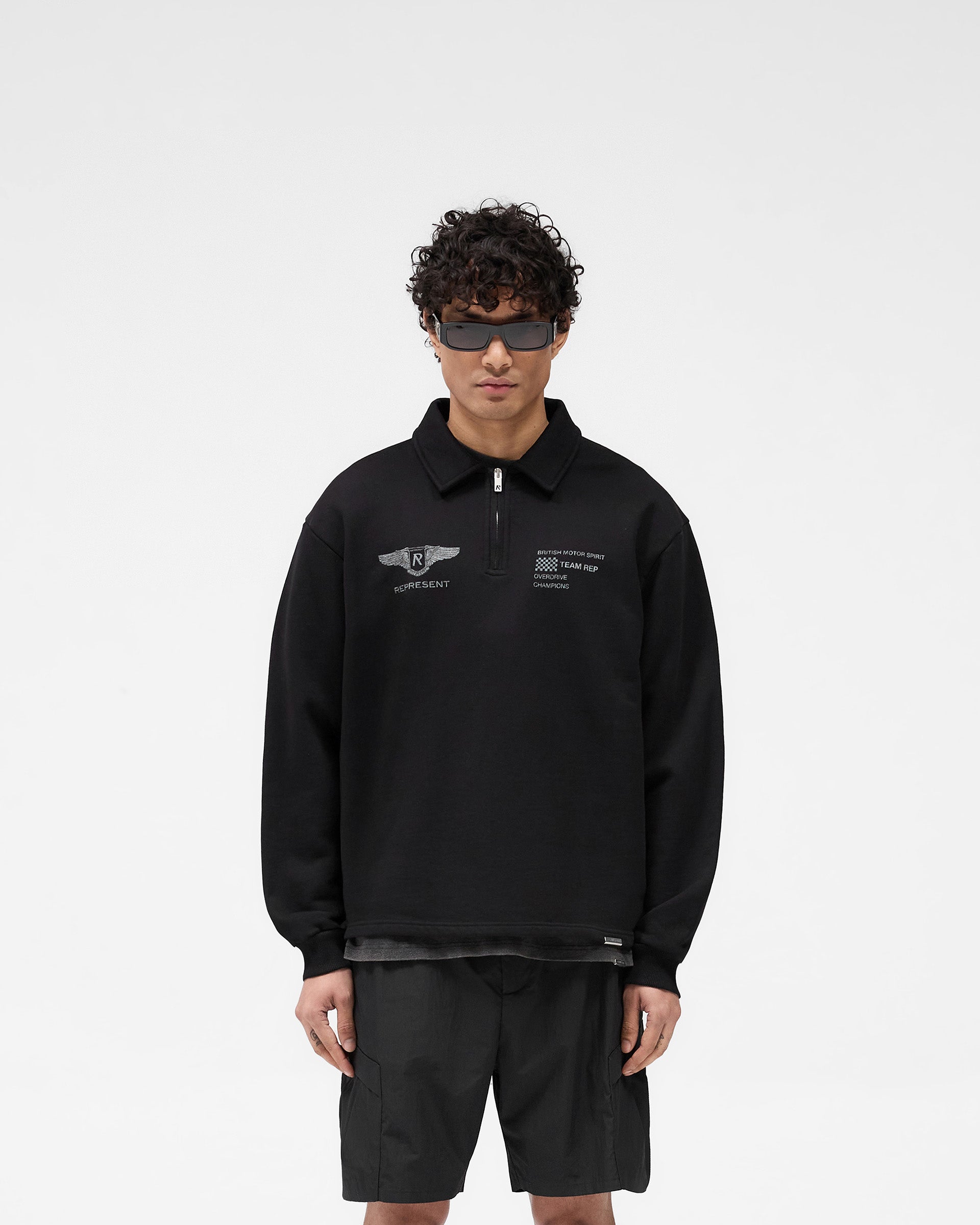 Team Rep Quarter Zip Pullover Fleece Jacket - Jet Black - Lightweight & Breathable for Outdoor Sports & Casual Wear