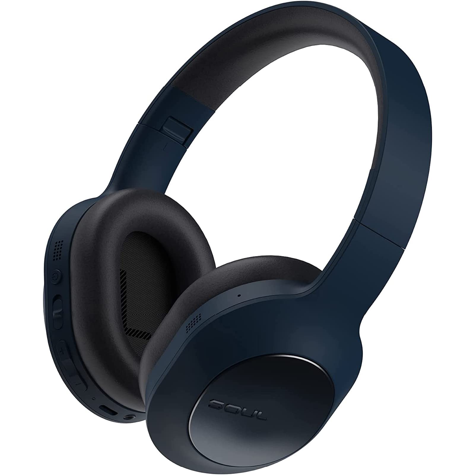 Soul Emotion Max Wireless Over-Ear Headphones with Active Noise Cancelling (ANC), Hi-Res Audio & Deep Bass - 60H Playtime, USB-C Fast Charging, Multipoint Bluetooth, Crystal Clear Calls - Perfect for Travel, Workout, Gym & Office (Blue)