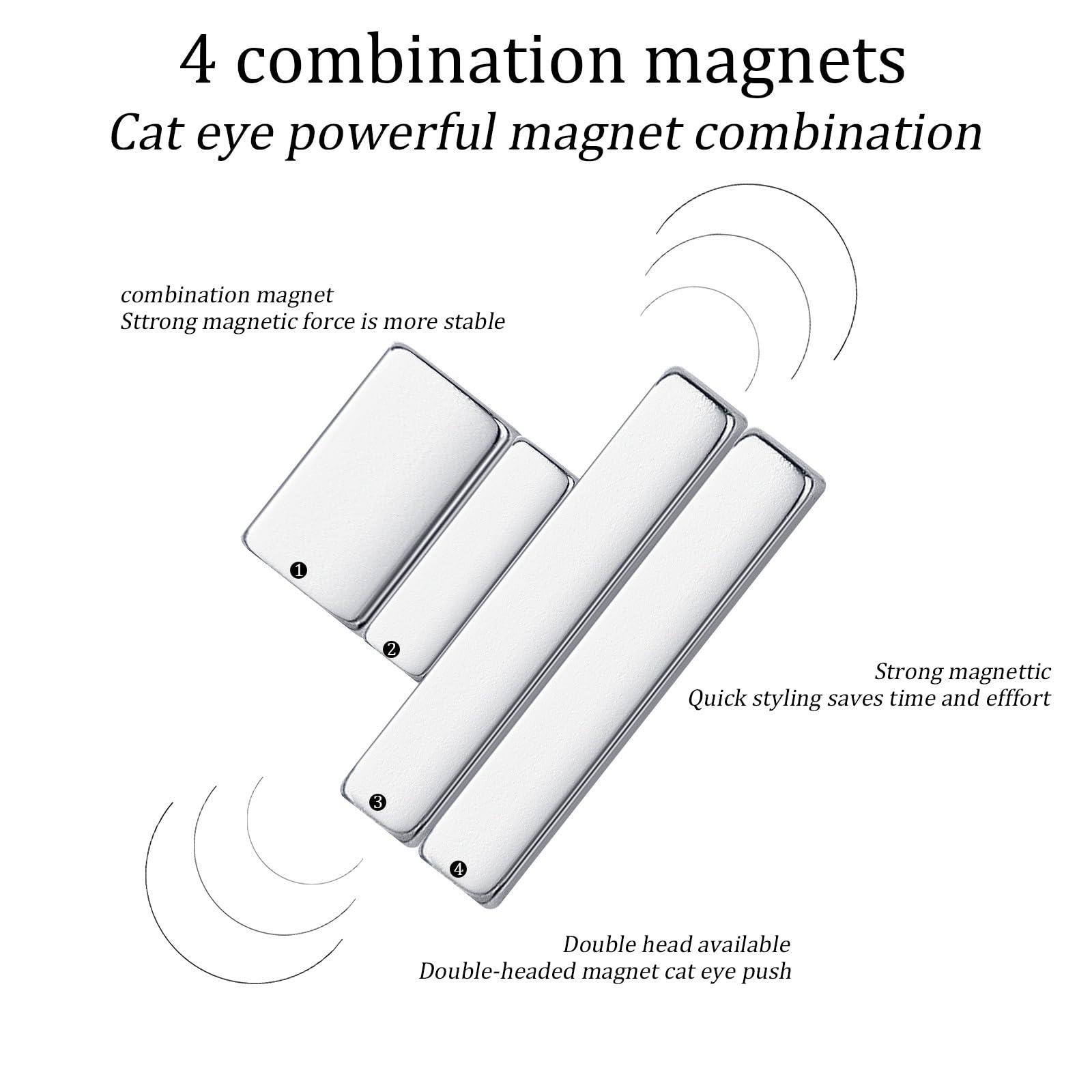 4 Pieces Mini Magnetic Stick for Cat Eye Nail Polish - Nail Art Magnet Tool for 3D Magnetic Gel Polish - DIY Home Salon Manicure Kit (Perfect for Nail Art Enthusiasts & Professional Salons)