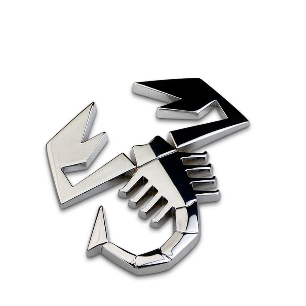 Premium 3D Scorpion Metal Car Sticker - Chrome Silver Emblem for Cars & Motorcycles - Scratch-Resistant Decorative Logo for Side, Tail, or Hood - Perfect for Automotive Customization & Personalization