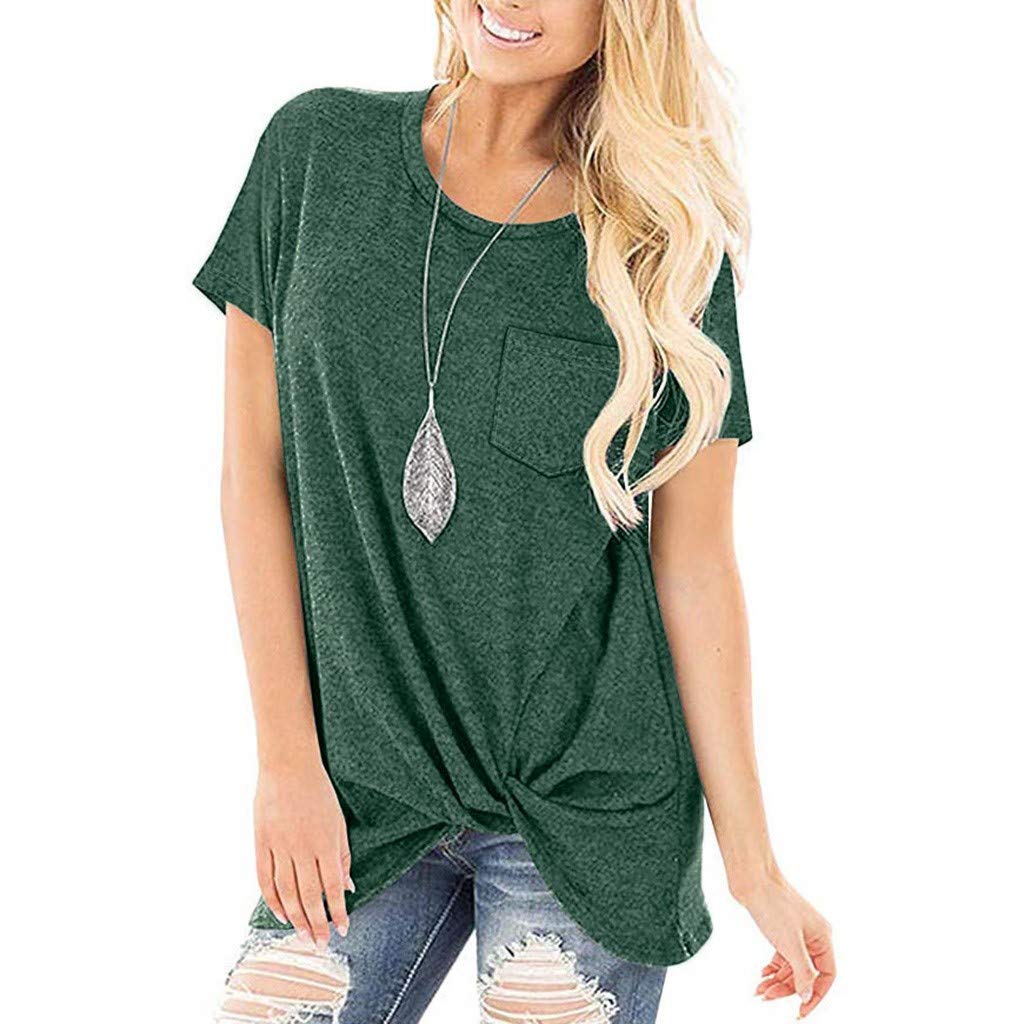 Women's Plus Size Summer Tops - Casual Short Sleeve Knotted Side Twist Blouse for Work & Everyday Wear | Perfect for Office, Date Night & Weekend Outings