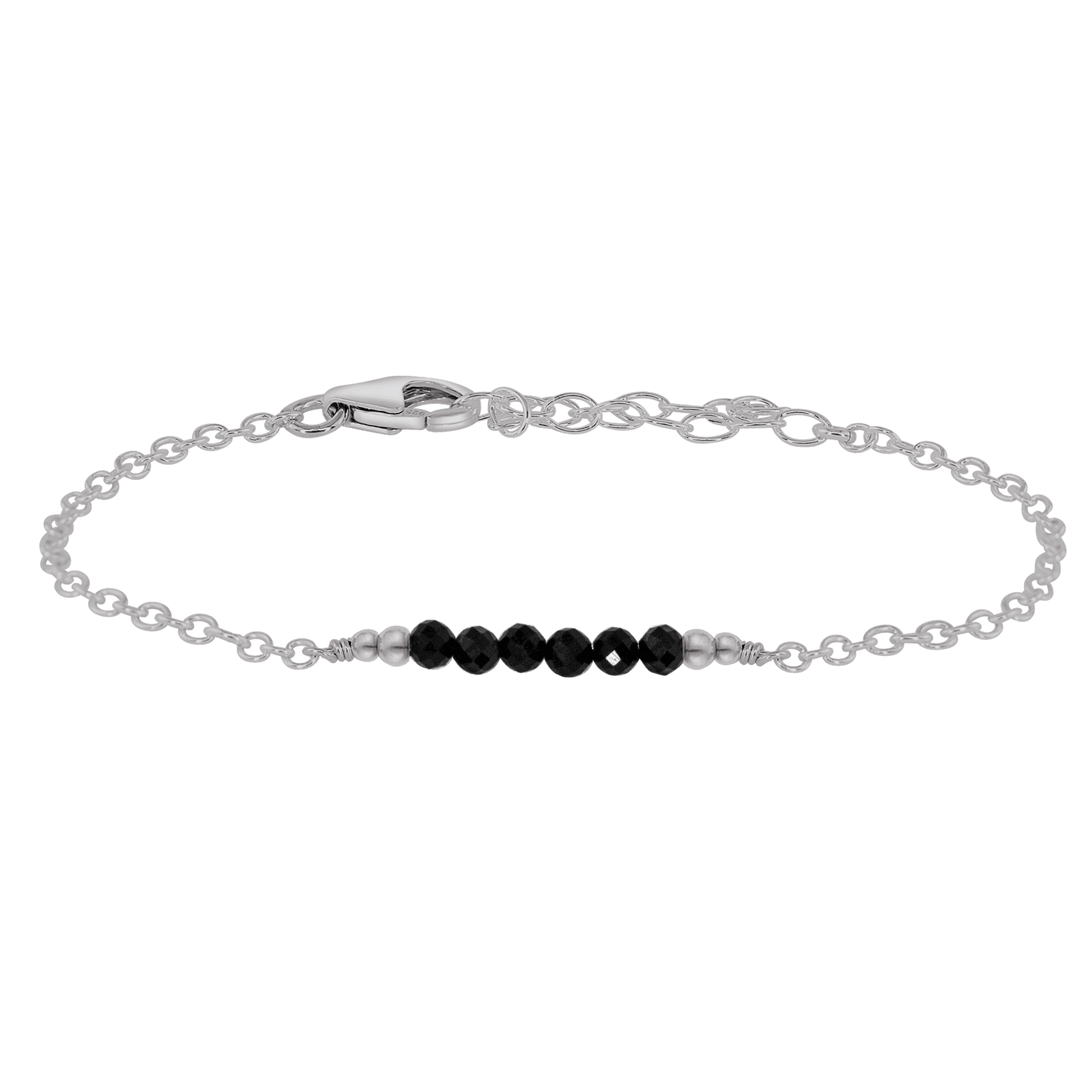 Sparkling Black Tourmaline Gemstone Faceted Bead Bar Bracelet for Women - Healing Crystal Jewelry for Protection, Energy & Style - Perfect for Meditation, Yoga & Everyday Wear