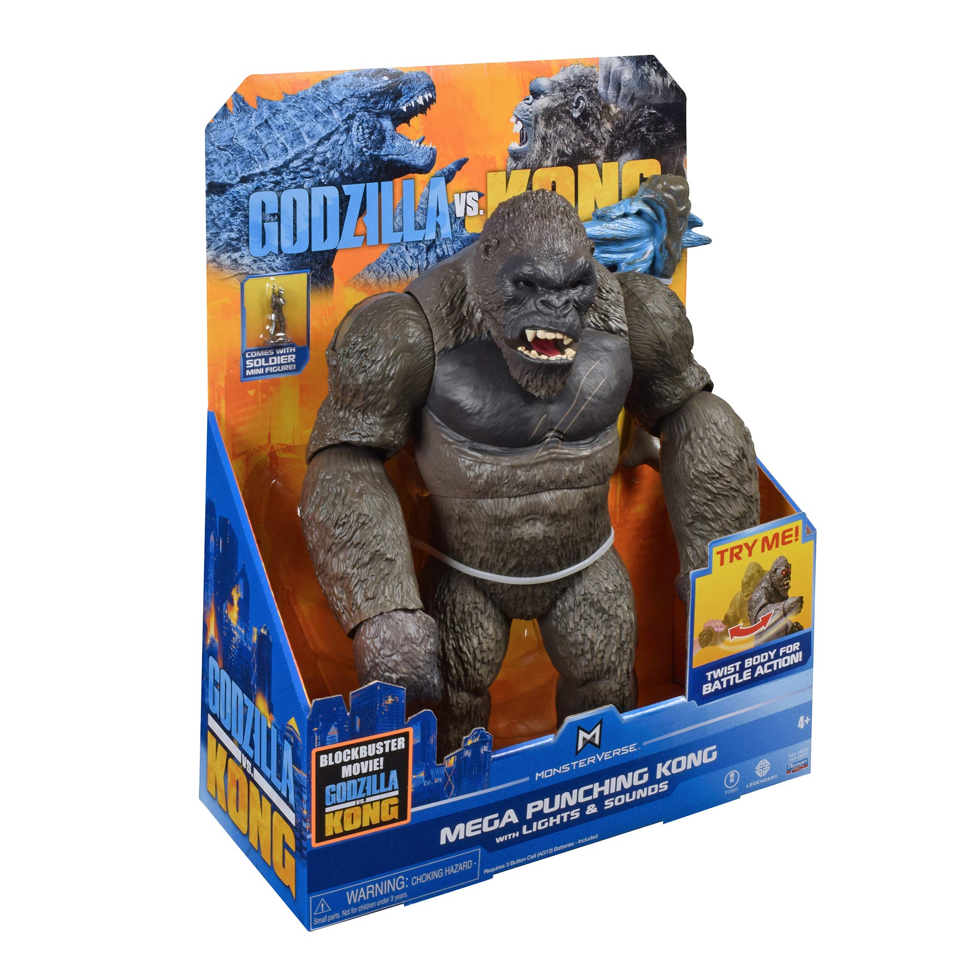 Godzilla vs Kong 13 Inch Mega Kong Action Figure with LED Lights & Sound Effects - Collectible Movie Toy for Kids & Adults, Perfect for Display & Play Battles