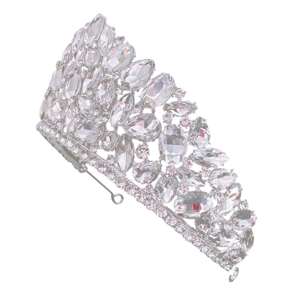 Sparkling Rhinestone Wedding Tiara for Women & Girls - Elegant Bridal Crown Headpiece for Bride, Prom, Fairy, Palace, Birthday & Special Occasions | Perfect for Weddings, Pageants, Parties & Photo Shoots