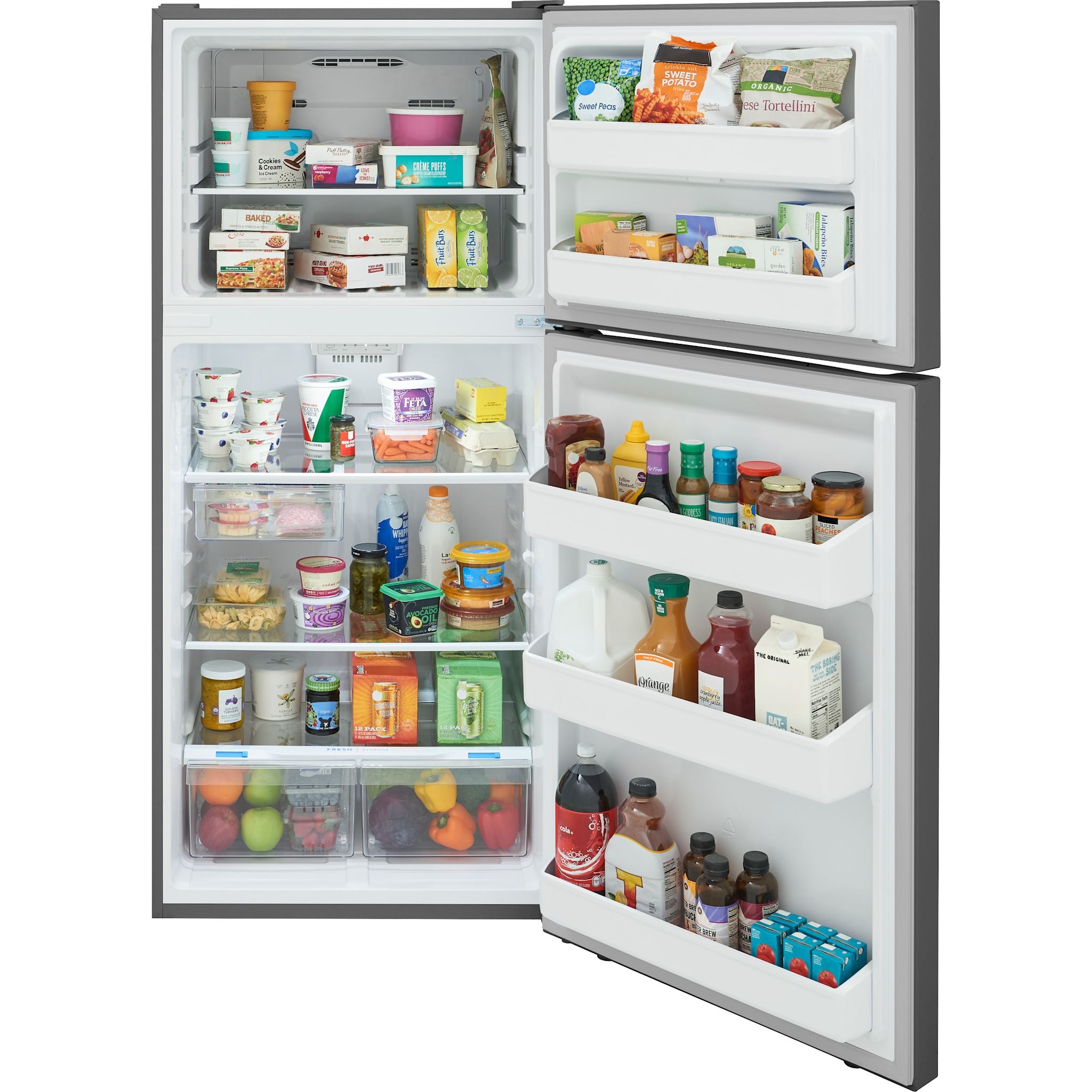 Frigidaire 18.3 Cu. Ft. Top Freezer Refrigerator (FRTE1835AV) - Brushed Stainless Steel, Energy Star Certified - Perfect for Kitchens, Apartments & Small Spaces