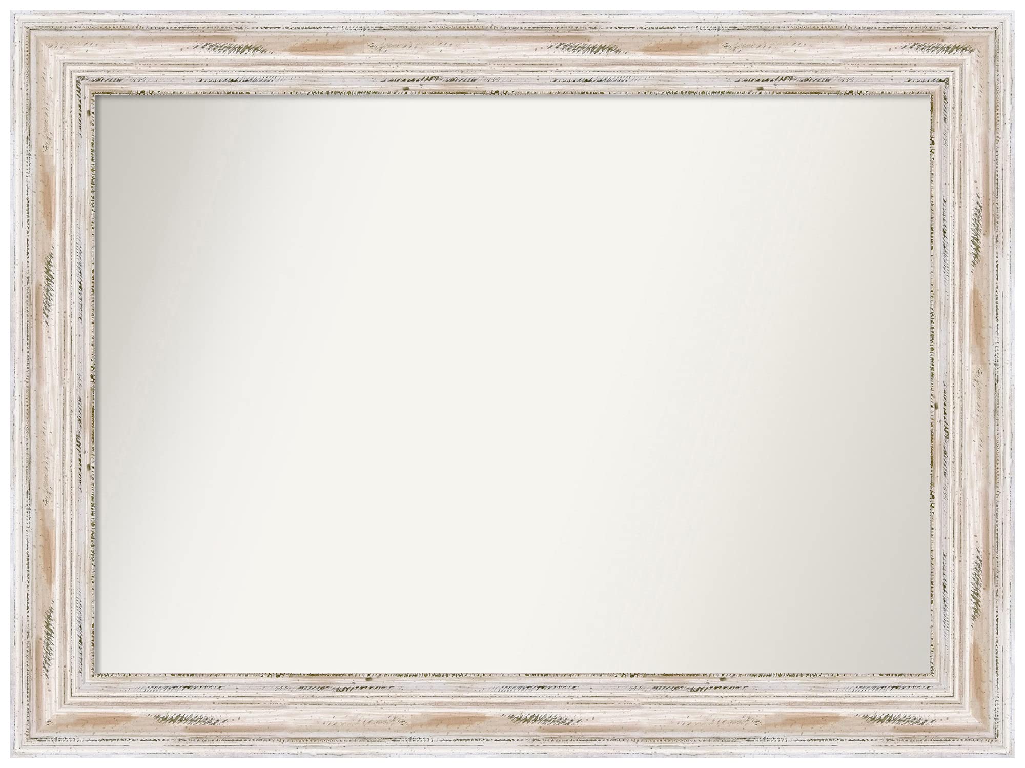 Amanti Art Alexandria White Wash Non-Beveled Wall Mirror - 26x35 Inch Custom Size Bathroom Mirror for Vanity, Entryway & Bedroom Decor