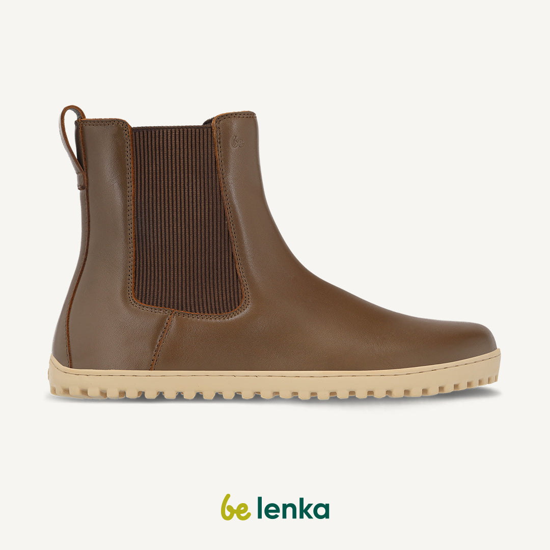 Barefoot Boots for Women - Be Lenka Glam in Milk Chocolate | Comfortable Minimalist Shoes for Walking, Travel & Everyday Wear