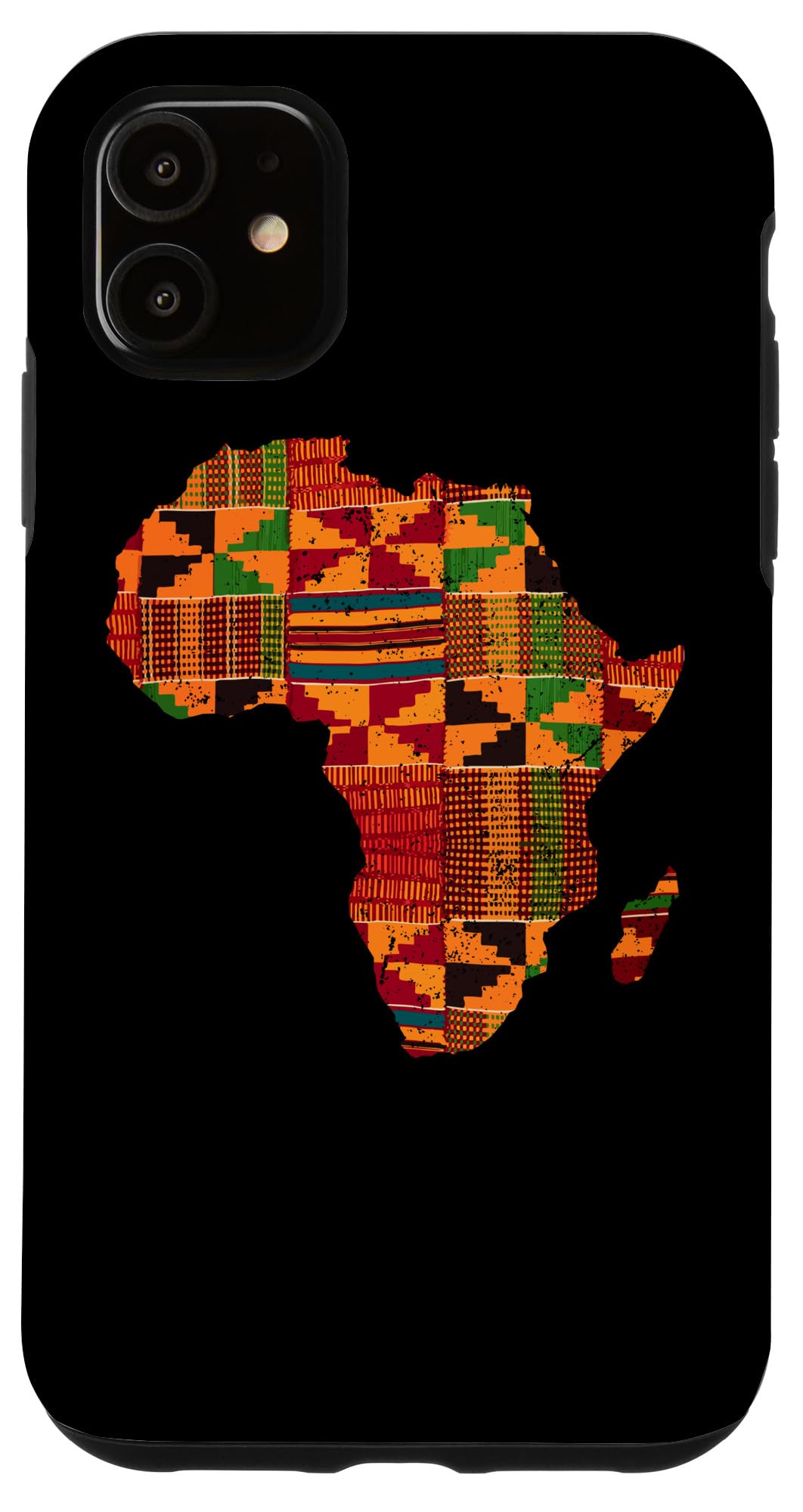 iPhone 11 Case with African Kente Cloth Design - Cool Africa Map Phone Cover for Men & Women - Perfect Gift for African Culture Lovers - Durable Protection for Everyday Use & Travel