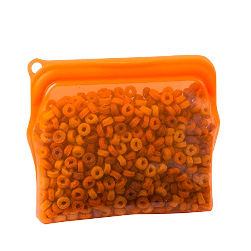 Eco-Friendly Reusable Silicone Food Storage Bags - 6 Pack Freezer Safe Bags (1/2 Gal, Large & Medium) with Bonus Cotton Mesh Bags - Perfect for Meal Prep, Freezing, Sous Vide & On-the-Go Snacks