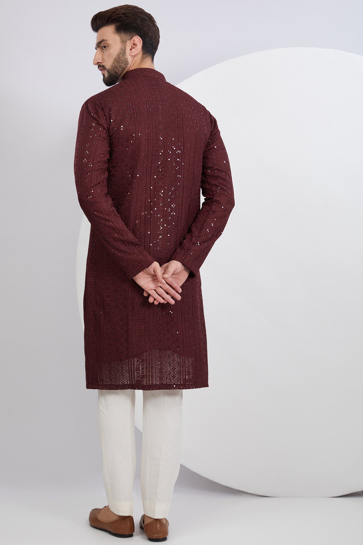 Elegant Maroon Embroidered Kurta for Women | Traditional Indian Tunic Top | Perfect for Festivals, Weddings & Cultural Events
