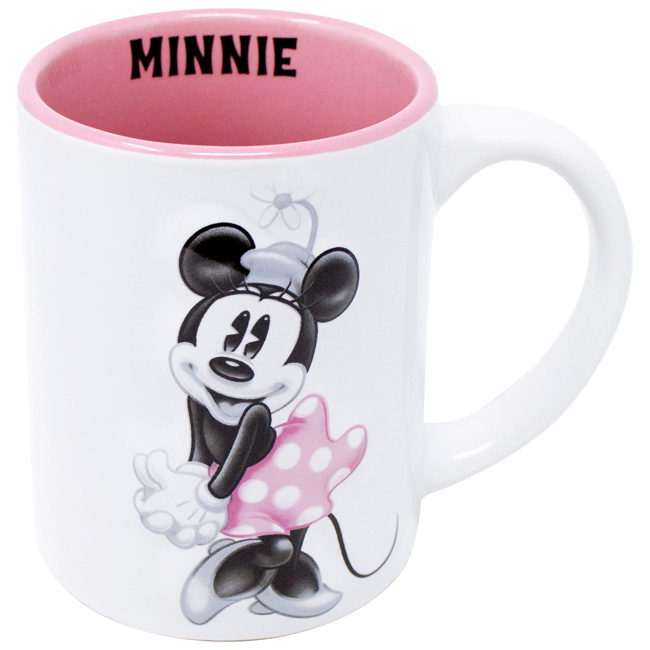 Disney Minnie Mouse 14oz Ceramic Coffee Mug - Cute Tonal Design for Tea, Hot Chocolate & Gifts - Perfect for Home, Office & Disney Fans