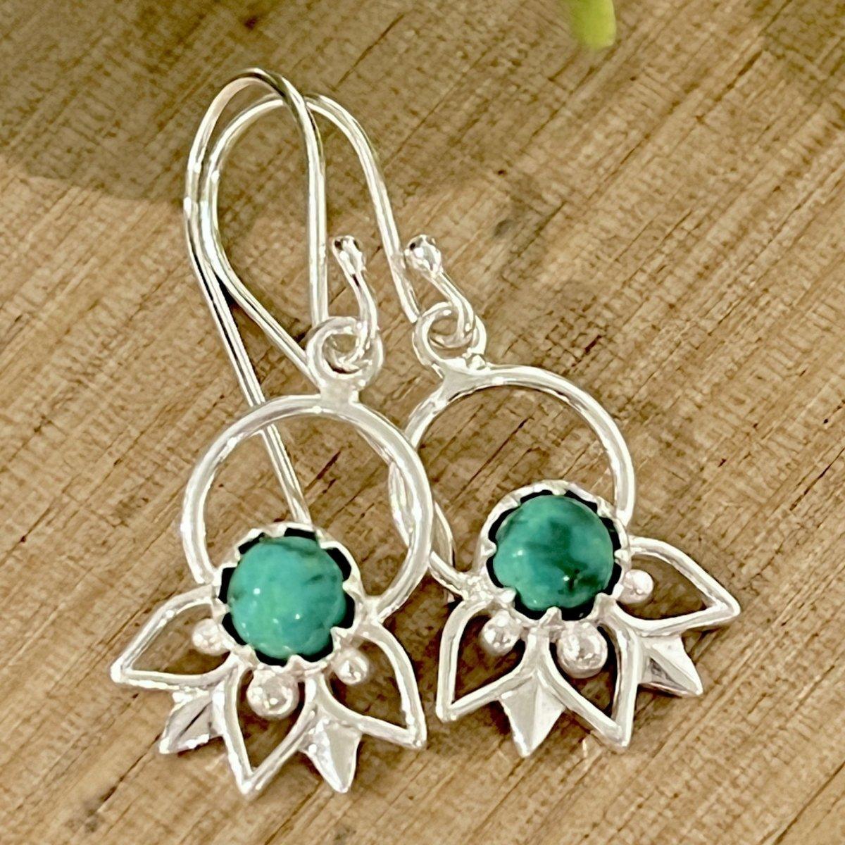 Laihas Inflorescence Turquoise Earrings for Women - Handmade Bohemian Dangle Jewelry - Perfect for Festivals, Weddings & Boho Fashion