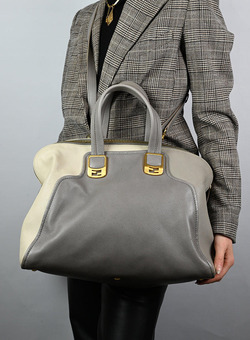 Fendi Chamaleon Leather Handbag in Grey - Stylish & Luxurious Crossbody Bag for Women, Perfect for Work, Travel & Evening Events