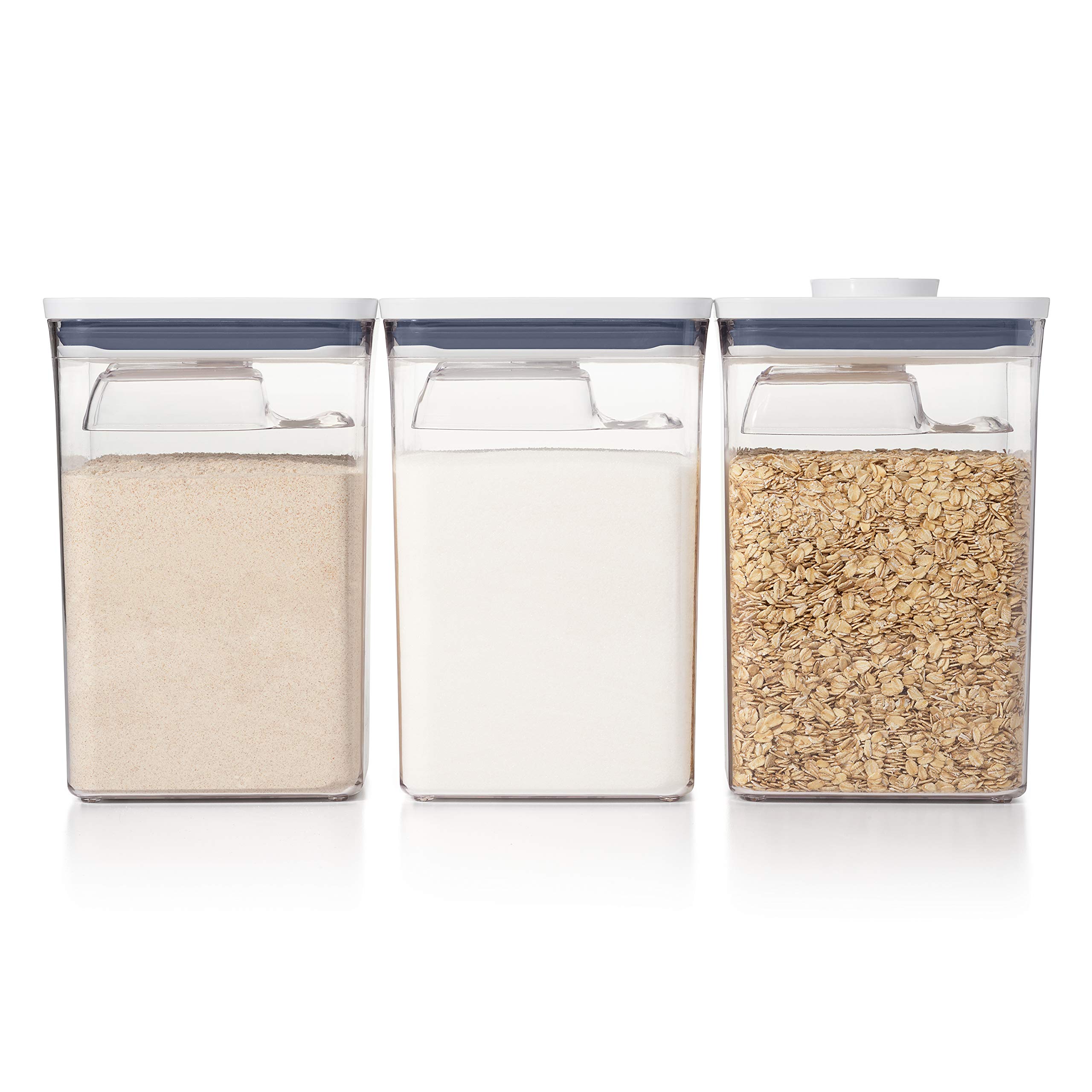 OXO Good Grips 6-Piece Airtight Food Storage Canister Set with Measuring Scoops & 3-Piece POP Cereal Dispenser - Kitchen Organization for Flour, Sugar, Coffee, Cereal - Perfect for Pantry, Countertop & Bulk Food Storage