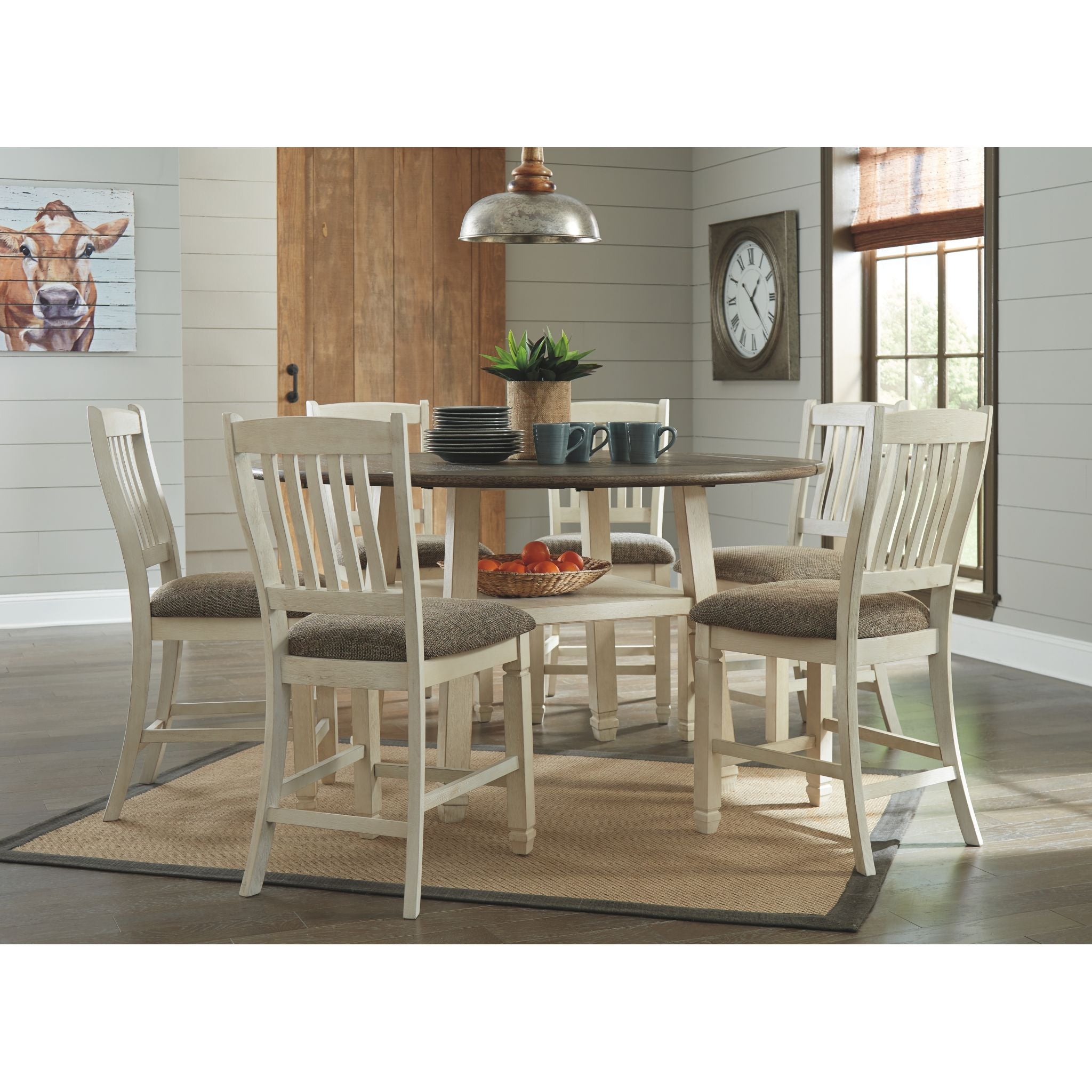 Bolanburg 5-Piece Counter Height Dining Set - Modern Kitchen Table and Stools for Small Spaces - Perfect for Breakfast Nook, Apartment, or Bar Area