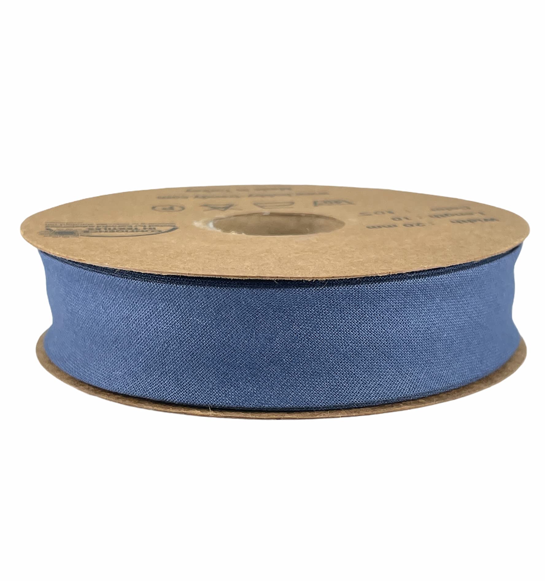 100% Cotton Single Fold Bias Binding Tape - 20mm (13/16 Inch) x 10 Meters (10.93 Yards) for Sewing, Quilting, Hemming & Crafting - Perfect for DIY Garments, Home Decor & Fabric Projects - Indigo Blue (105)