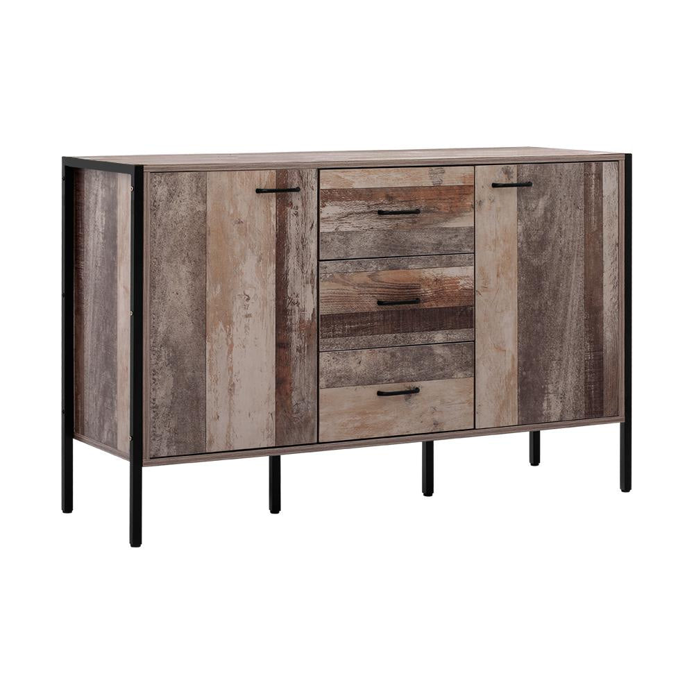 Industrial Rustic Wooden Buffet Sideboard Storage Cabinet for Dining Room, Kitchen & Living Room - Vintage Farmhouse Style Furniture for Home Decor