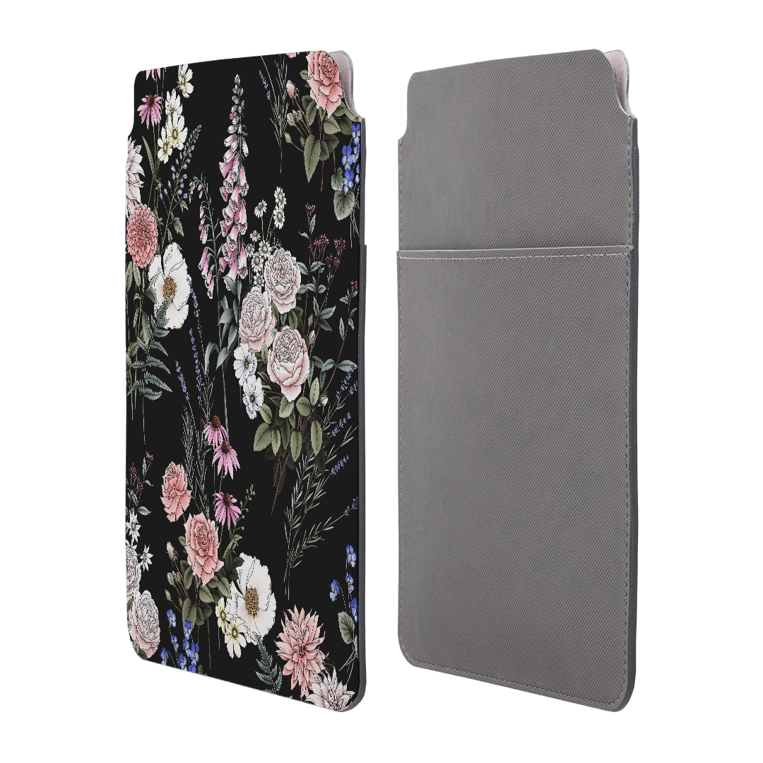 Stylish Garden Party Noir Laptop & iPad Sleeve Case - Protective Cover for MacBook, iPad Pro - Perfect for Work, Travel & Coffee Shop Use
