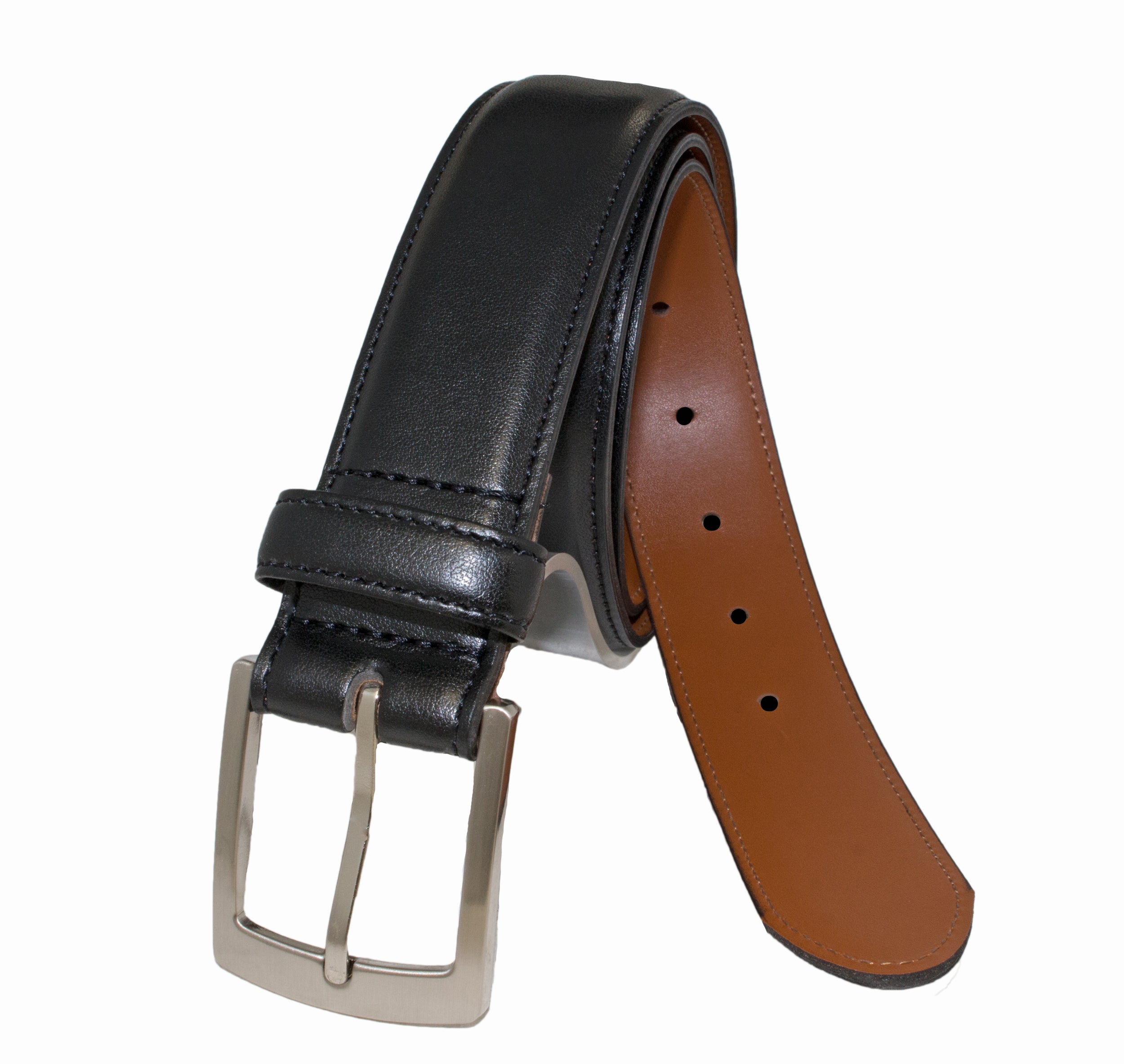 35mm Genuine Leather Stitched Belt for Men & Women - Classic Style 10219 - Perfect for Casual, Office & Formal Wear