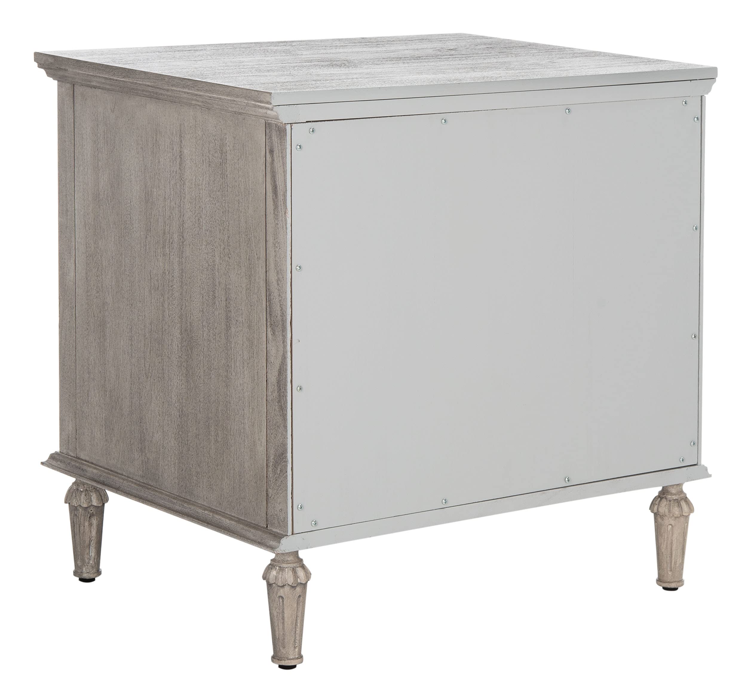SAFAVIEH Couture Home Collection Lisabet Light Grey Wood Nightstand with 1 Drawer & 1 Shelf - Fully Assembled Bedside Table for Bedroom, Living Room, or Office
