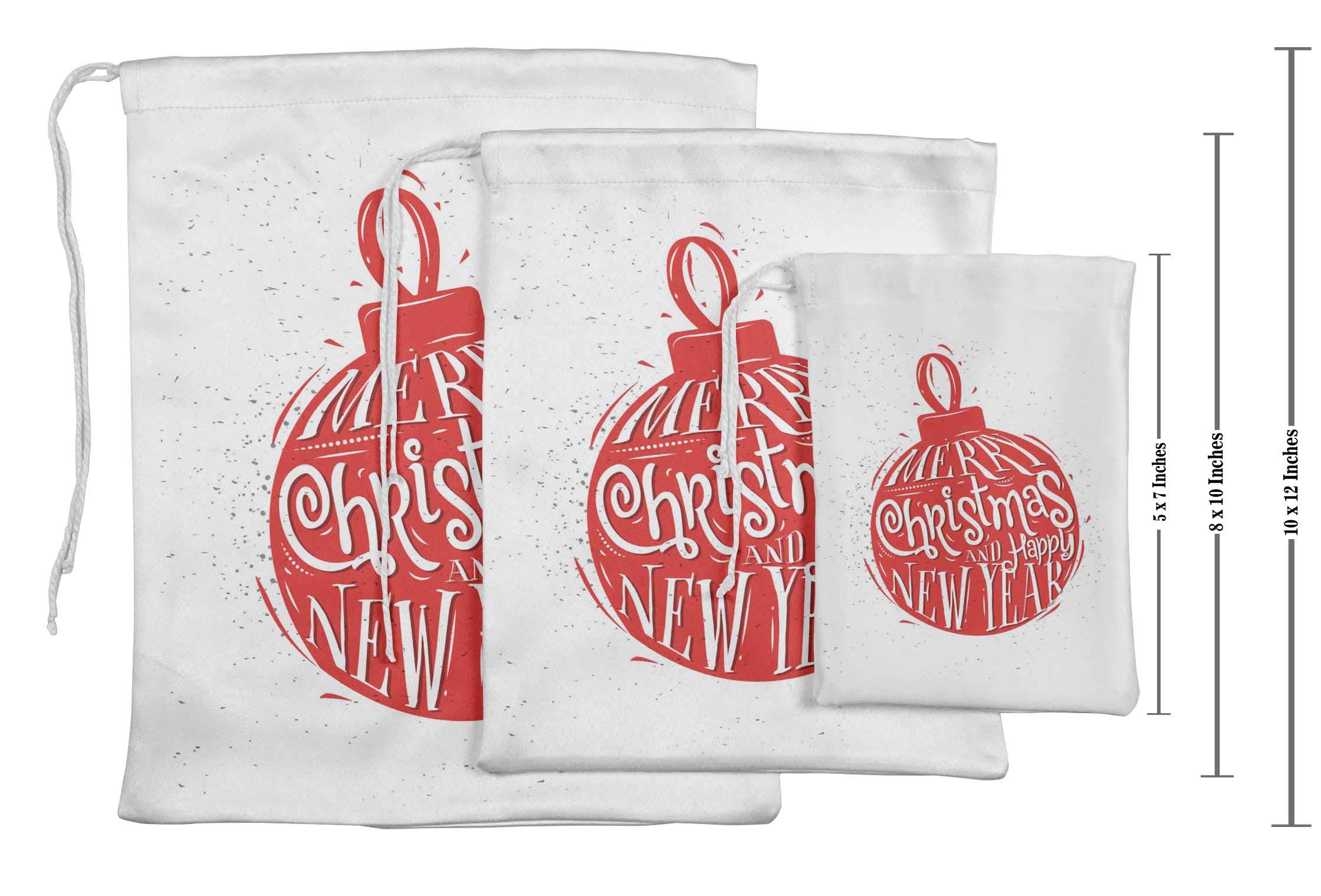 15-Piece White Happy New Year & Christmas Party Favor Bags - Candy Pouches for Holiday Gifts, Decorations & Party Supplies | Perfect for Celebrations, Gift Wrapping & Festive Events