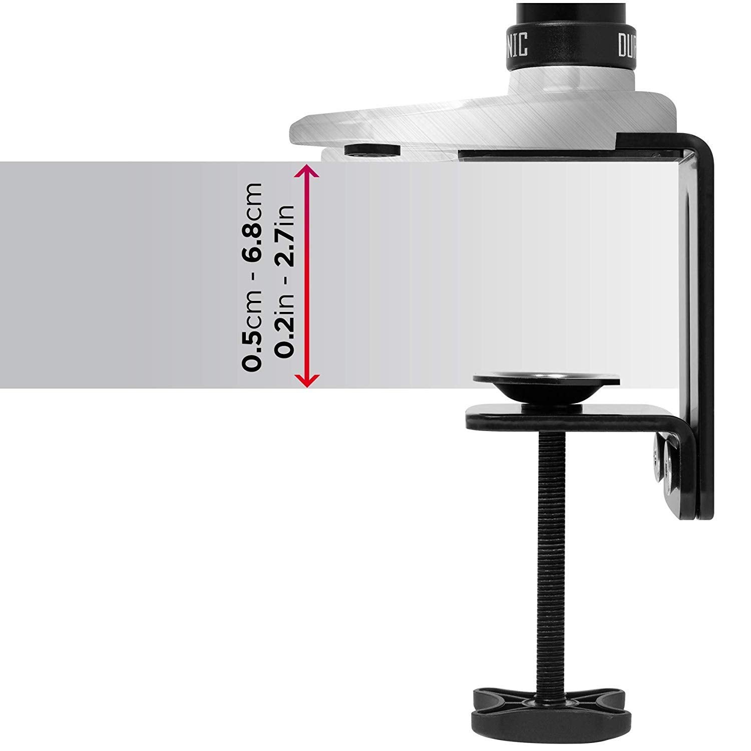 Duronic DM651X2 Single Gas Spring Monitor Arm Stand - Adjustable Height, 15-27