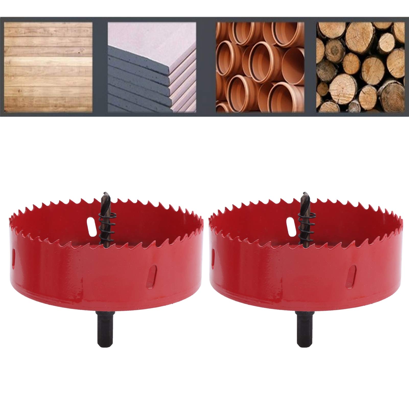 4.5 Inch Hole Saw Drill Bit Set - Heavy Duty Hole Cutter for Wood, Metal, Marble - Professional Construction & Industrial Cutting Tools - Perfect for DIY Projects, Home Renovation & Building Work (115mm)