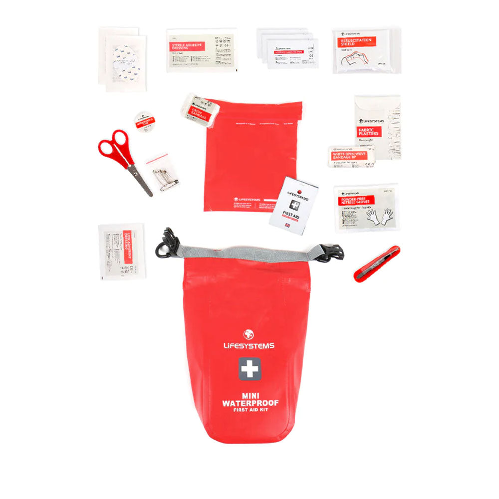 Lifesystems Mini Waterproof First Aid Kit - Compact Emergency Medical Supplies for Hiking, Camping & Travel - Essential Outdoor Safety Kit