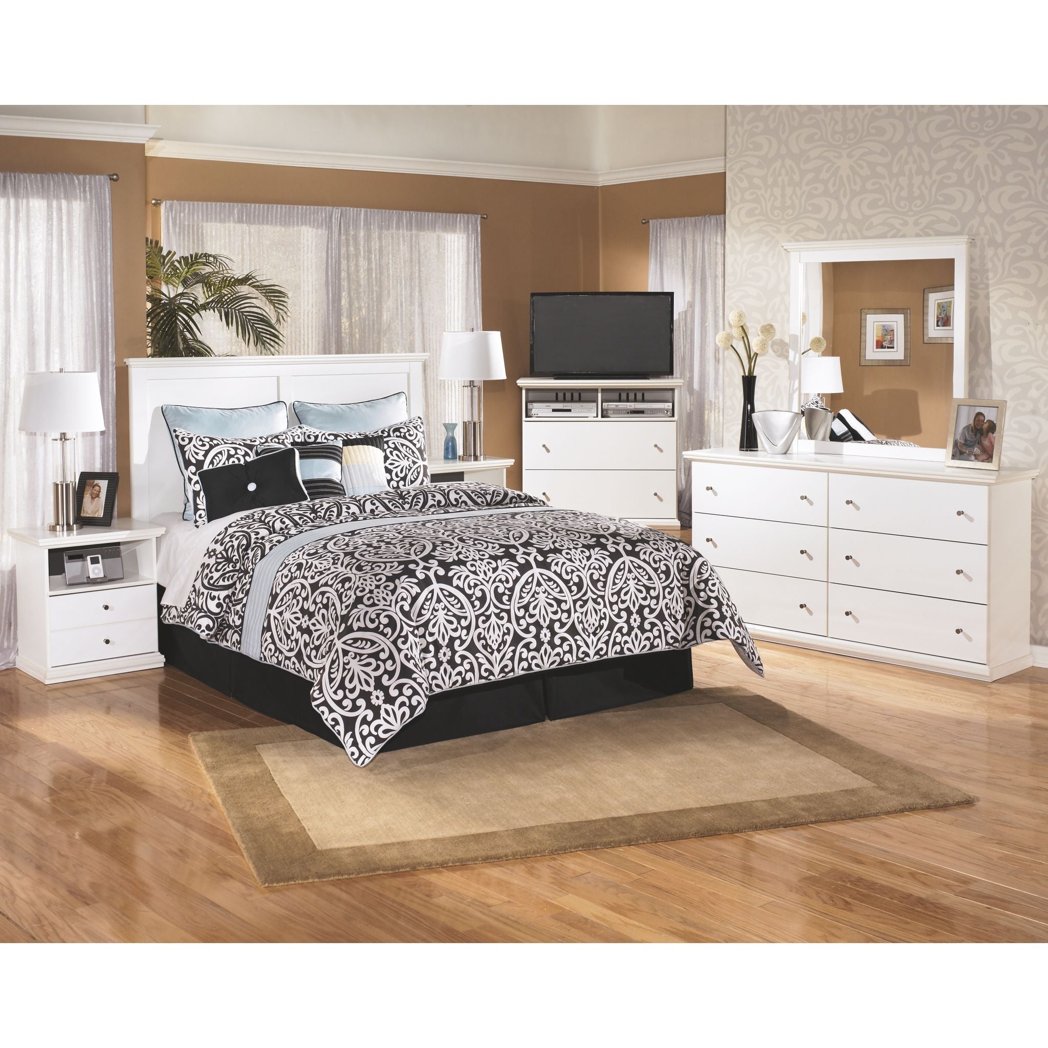 Bostwick Shoals Queen Panel Headboard in White - Elegant Bedroom Furniture for Modern Home Decor