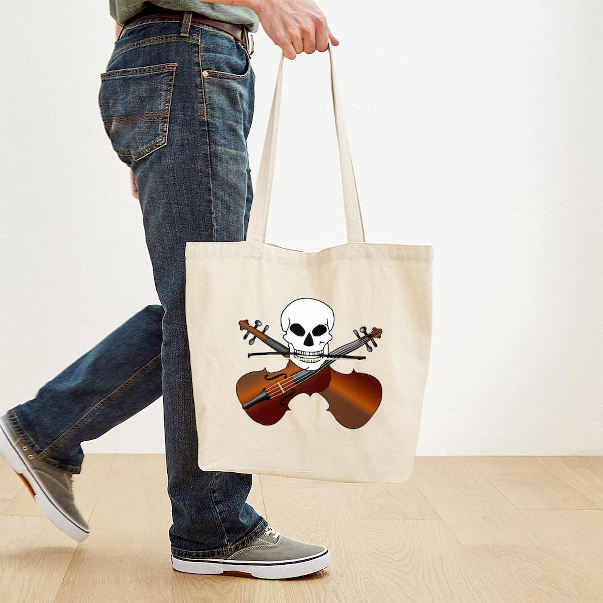 Violin Master Tote Bag - Natural Canvas Reusable Shopping Bag for Music Lovers | Perfect for Groceries, Books & Music Accessories