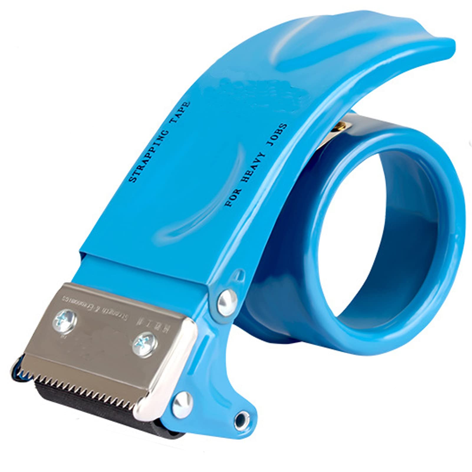 QILIMA 2-inch Wide Heavy Duty Metal Tape Dispenser Gun - Blue, for Secure Packing, Shipping & Moving Boxes - Ideal for Home, Office & Warehouse Use
