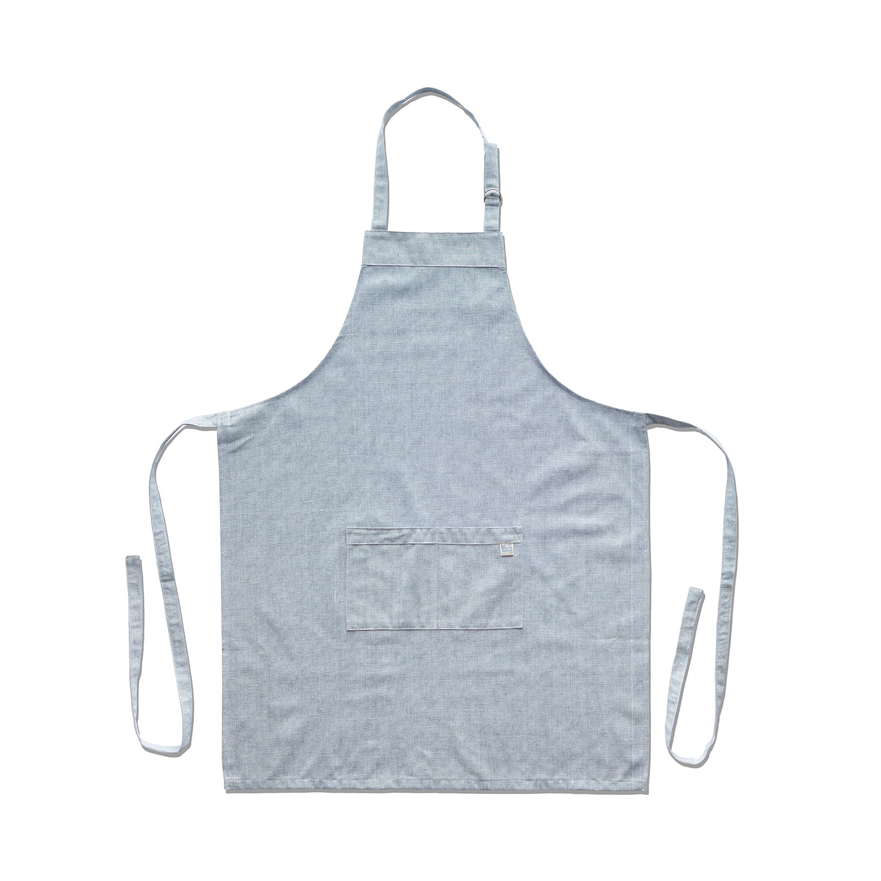 Premium Organic Cotton Apron - Blue Kitchen Apron for Cooking, Baking & Grilling - Eco-Friendly Chef Apron with Adjustable Neck Strap & Pockets