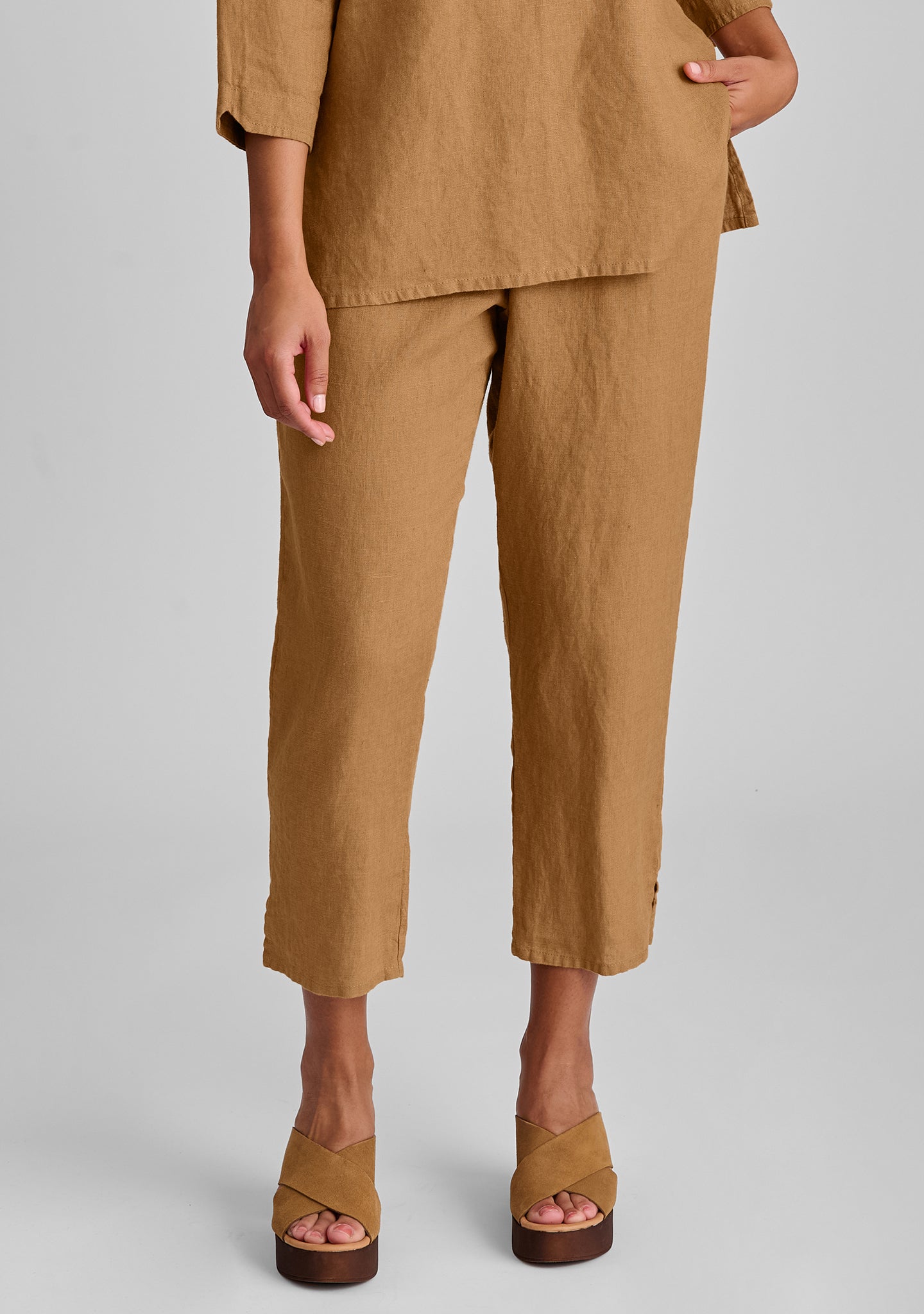 Stylish Pocketed Ankle Linen Pants for Women - Comfortable & Breathable Summer Pants - Office Wear & Casual Outfit - FINAL SALE