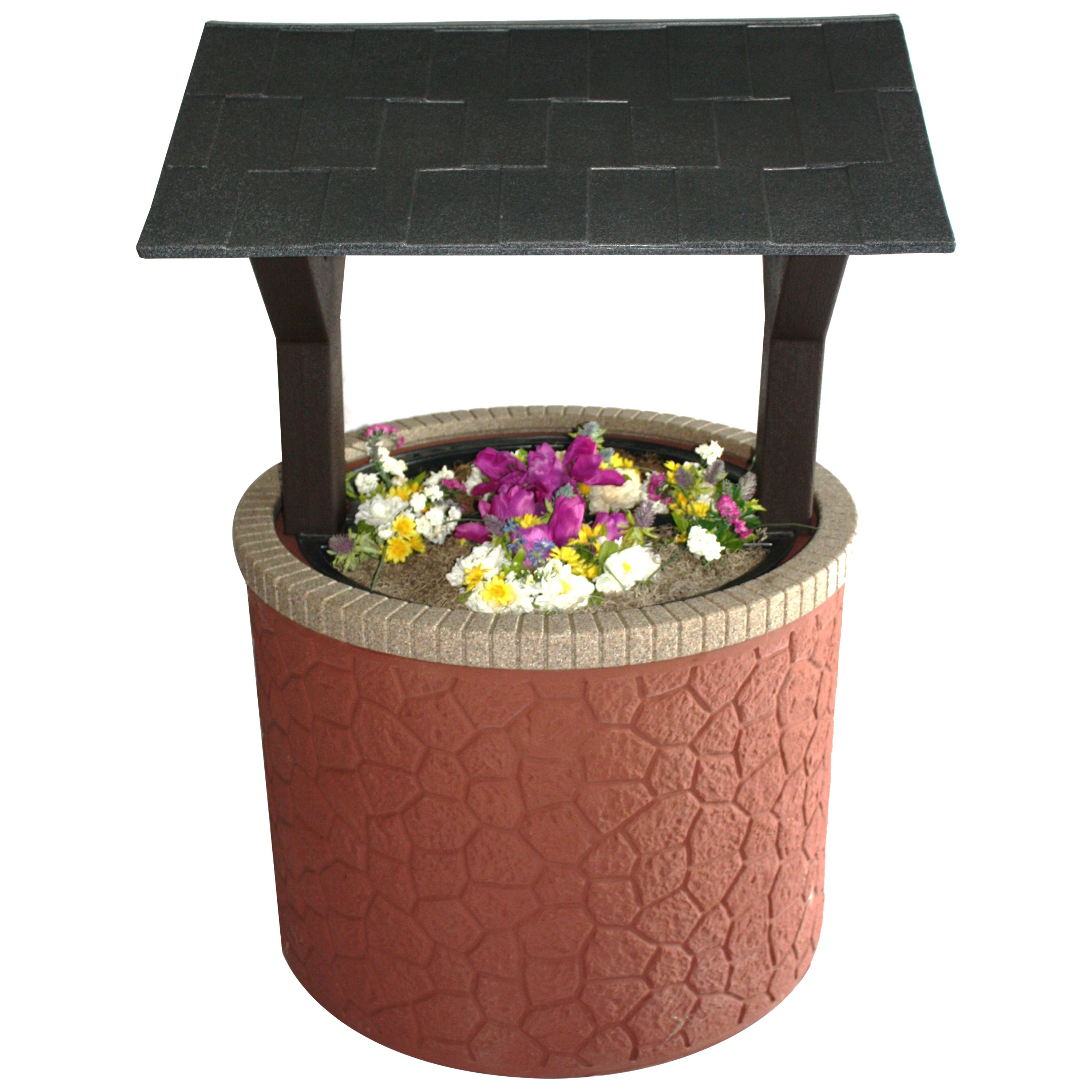 Durable Wishing Well Planter Cover with Base and Roof - Decorative Garden Tank Top for Septic System - Perfect for Outdoor Landscaping, Yard Decor, and Garden Accents