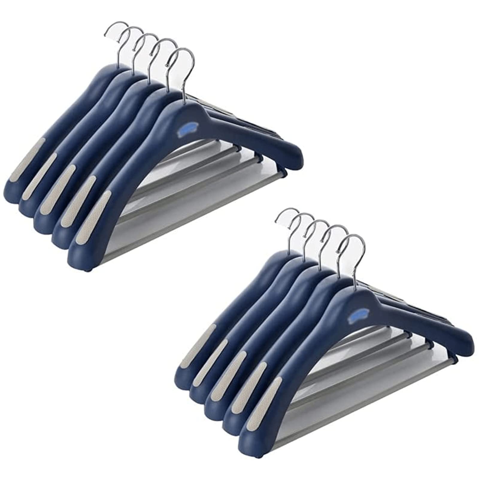 TIANYIA Premium 10-Pack Wide Shoulder Non-Slip Clothes Hangers for Coats, Suits, Pants & Jackets - Durable Plastic Garment Hangers for Closet Organization (Ideal for Home, Office & Retail Use)