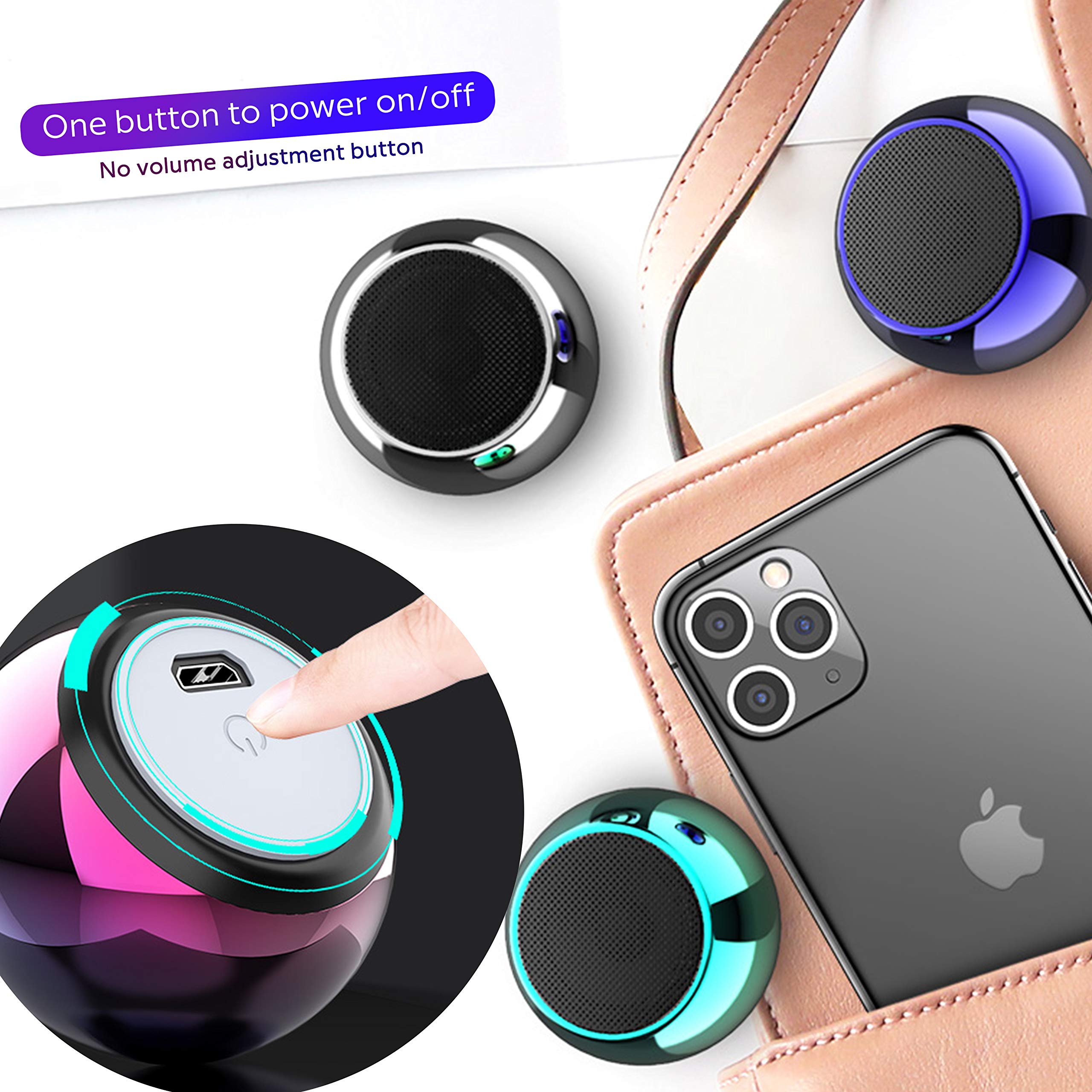 Premium TWS Wireless Bluetooth Speakers - Portable Mini Speaker with Big Bass, Stereo Pairing, Metal Case, Minimalist Design, Nylon Strap - Compatible with Echo Dot, iPhone, Android, iPad, Laptop - Perfect for Travel, Home, Office & Outdoor Parties