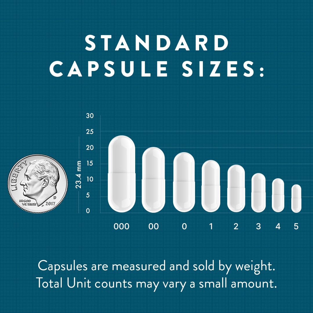 PureCaps USA - Size 1 Empty Vegetarian Pullulan Capsules | 100 Clear Vegan Pills | Non-GMO, SLS, Gluten & Preservative Free | Perfect for DIY Supplements, Herbal Remedies & Essential Oil Blends
