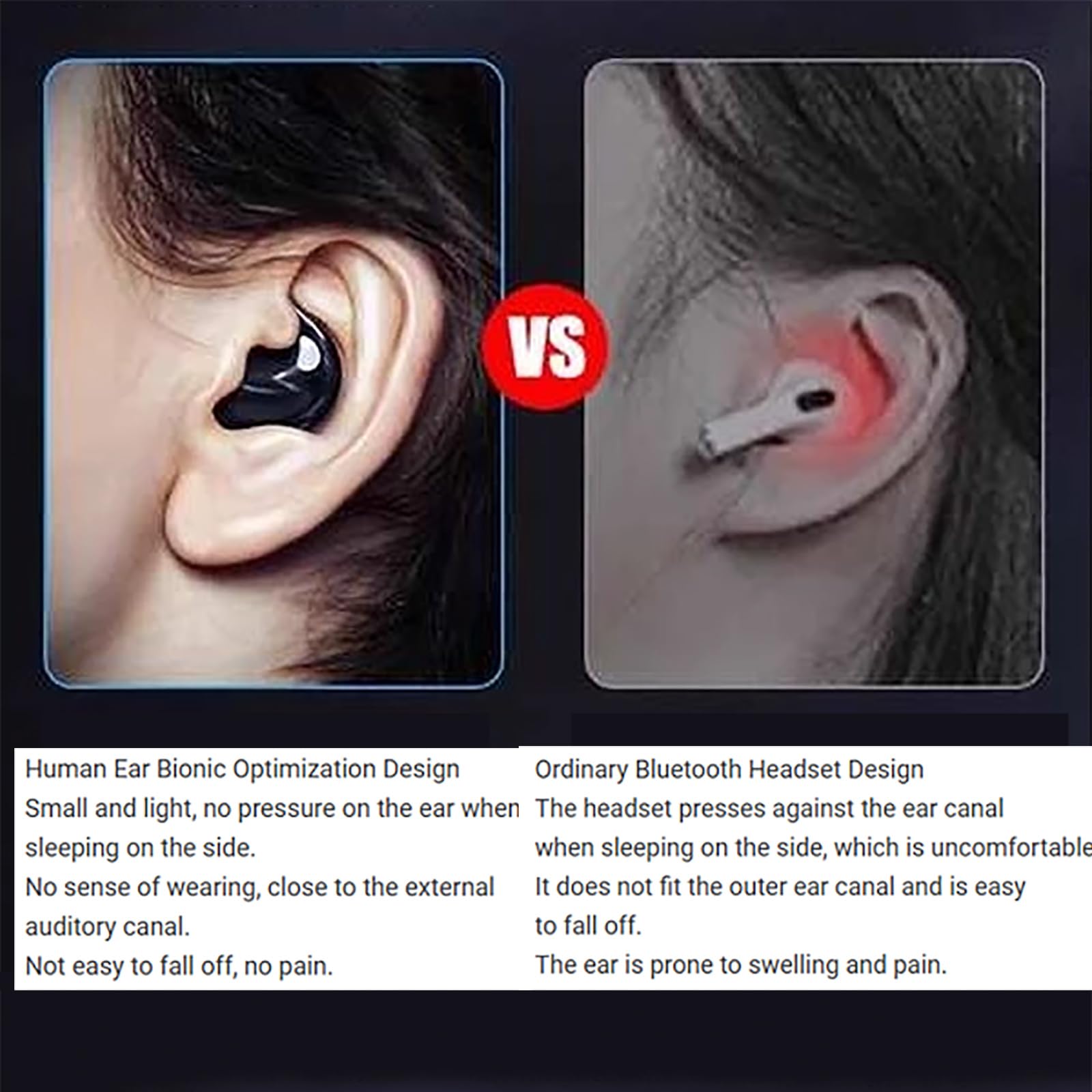 Wireless Bone Conduction Sleep Headphones Bluetooth 5.3 with Noise Cancelling, In-Ear Sports Earphones with LED Digital Display Charging Case - Perfect for Sleeping, Running, Workouts and Travel