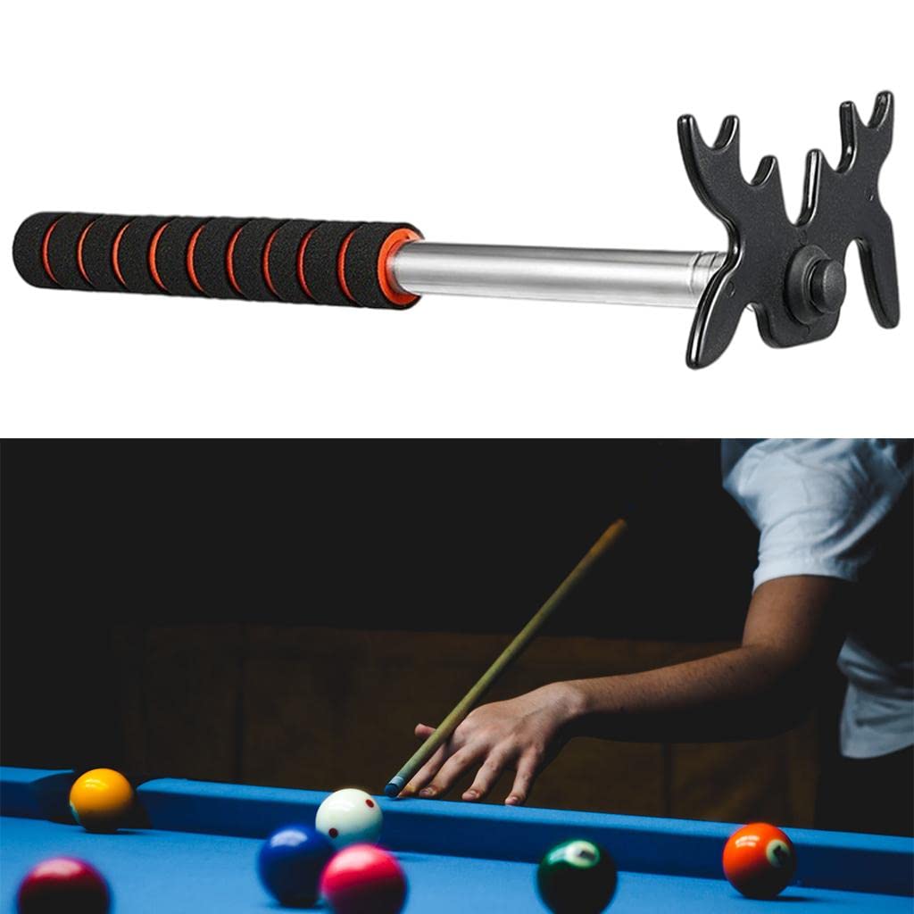 Retractable Pool Cue Stick with Removable Metal Bridge Head - Portable Billiards Accessory for Professional & Home Game Rooms, Bars, and Recreation Centers