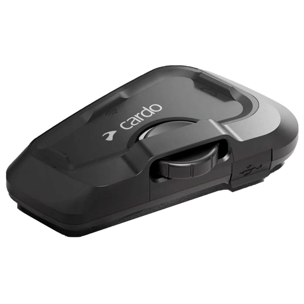 Cardo Systems FREECOM 2X Motorcycle Bluetooth Headset - 2-Way Communication System, Black (Single Pack) - Perfect for Rider-to-Passenger & Group Riding
